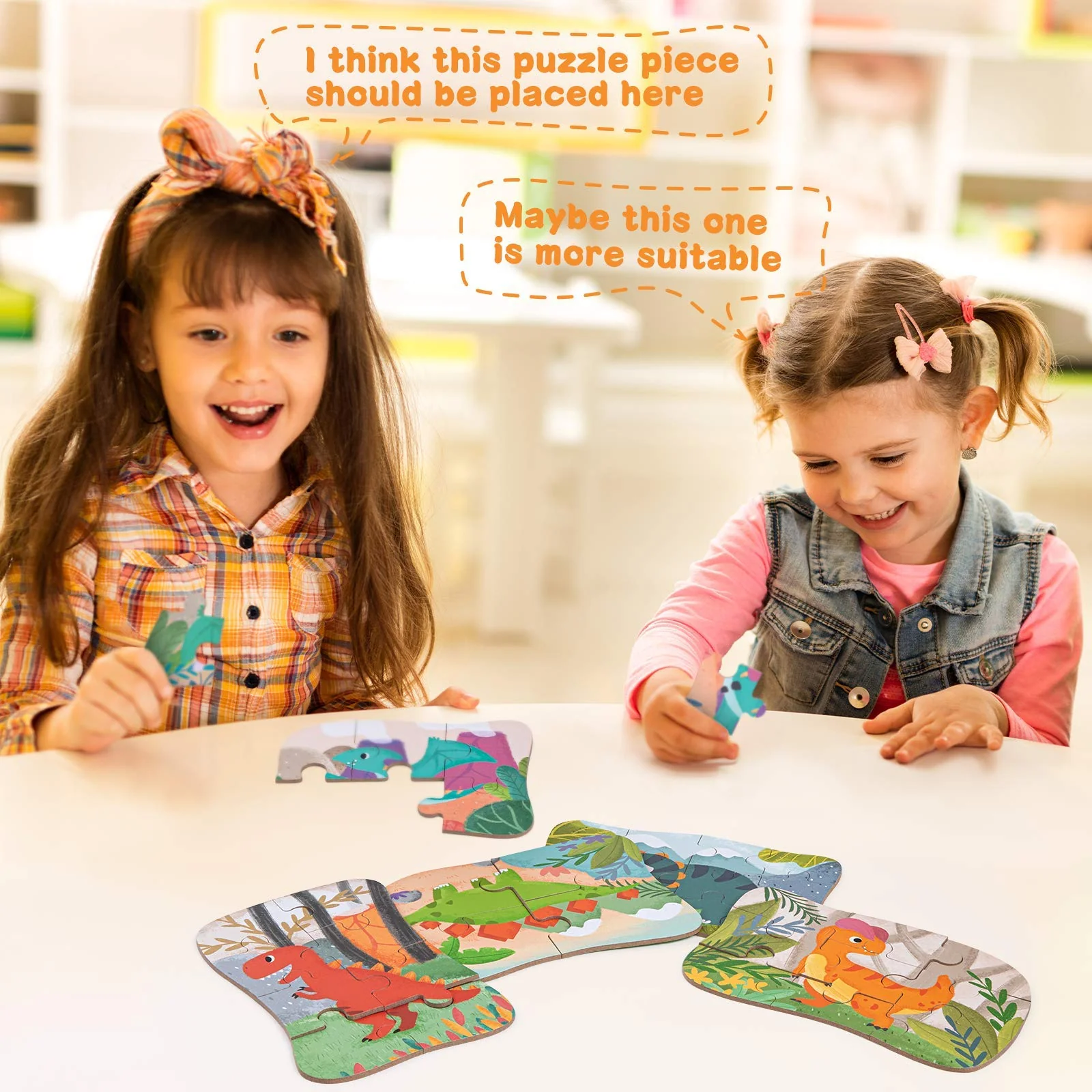BBLIKE Kinderpuzzle,Dinosaurier Puzzle für Kinder,5 Bilds Puzzles, Geeignet für Jungen und Mädchen Puzzle ab 3 4 5 Jahren - Image 2