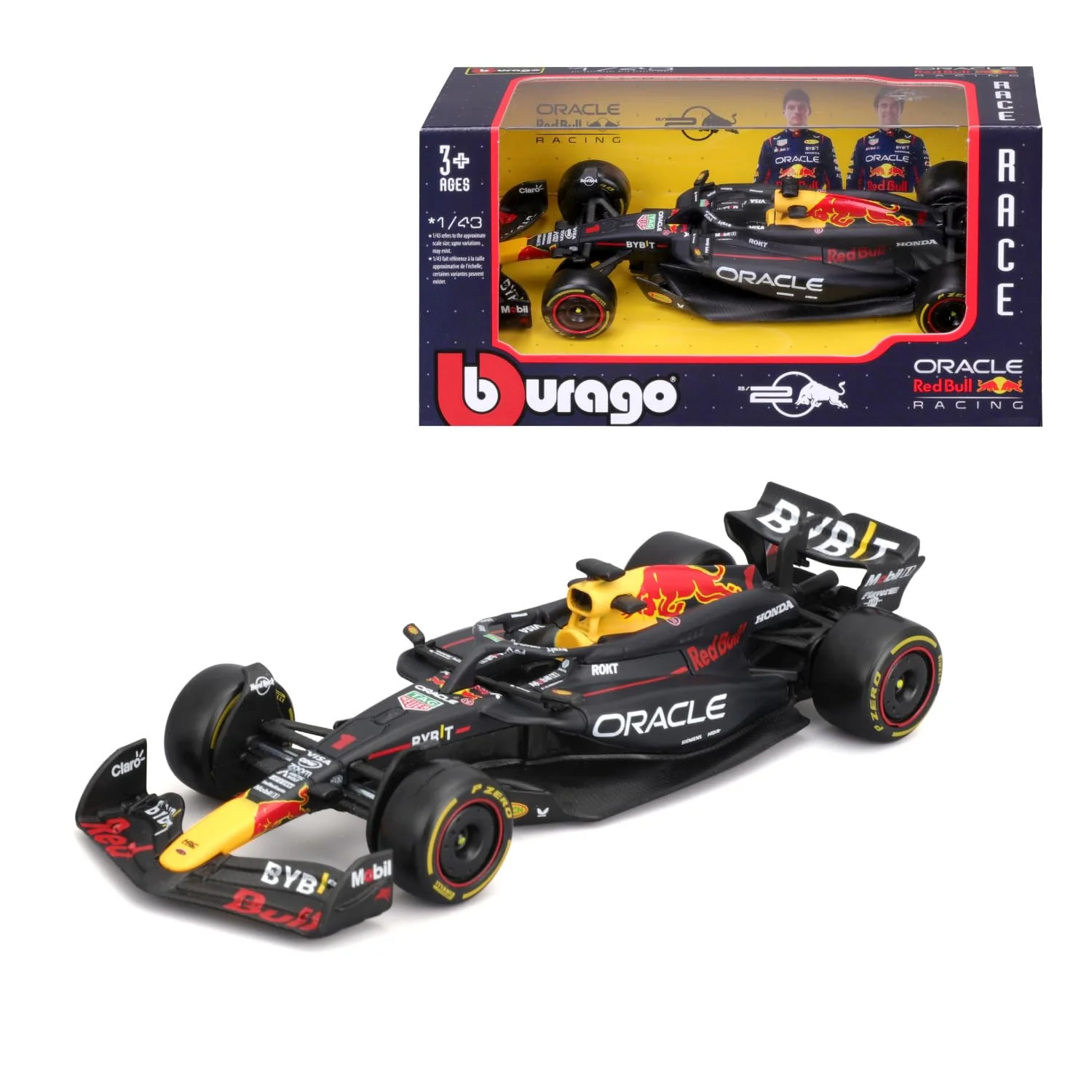 Bburago - Red Bull Racing RB20 Max Verstappen #1 2024 - Realistisches Modellauto im Maßstab 1:43, gefahren von Max Verstappen, offizielle Red Bull-Lizenz, empfohlenes Alter 3+ Jahre