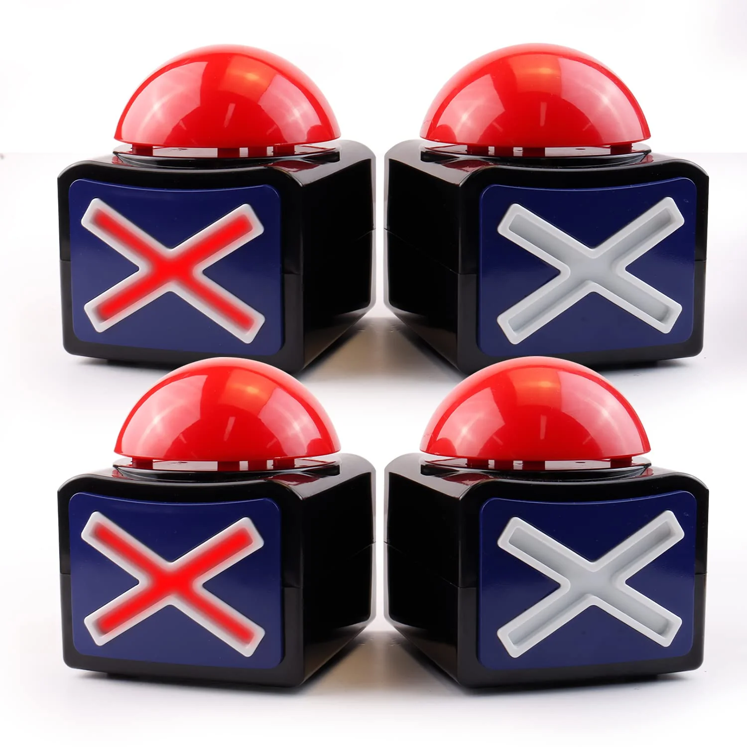 BEAN LIEVE Buzzer Game Show Buttons – 4er-Pack Antwort-Summer mit Licht und Alarmton, Summer für Klassenzimmer-Quiz, Quiz-Quiz „Got Talent“ und Familienfehde