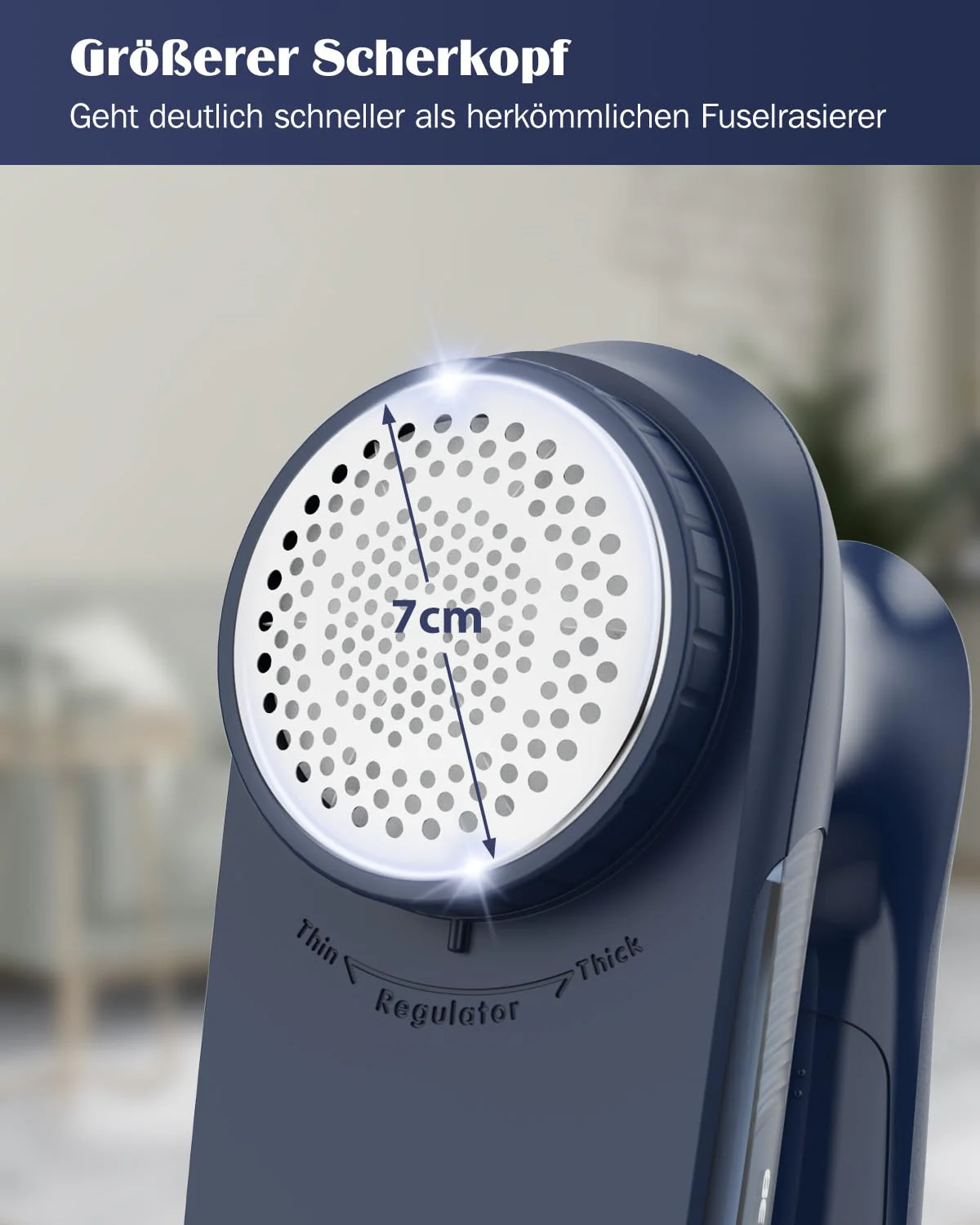 BEAUTURAL Fusselrasierer mit Stromkabel oder Batterie, Wollrasierer Elektrisch, Starker Fusselentferner für Kleidung Sofa Teppich Große Rasierfläche - Image 3
