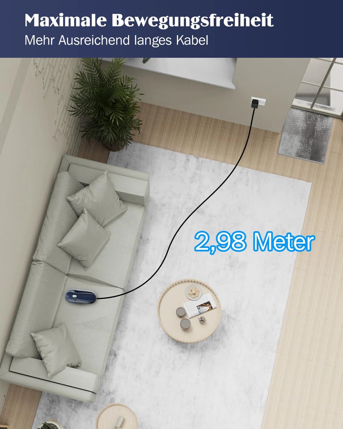 BEAUTURAL Fusselrasierer mit Stromkabel oder Batterie, Wollrasierer Elektrisch, Starker Fusselentferner für Kleidung Sofa Teppich Große Rasierfläche - Image 5