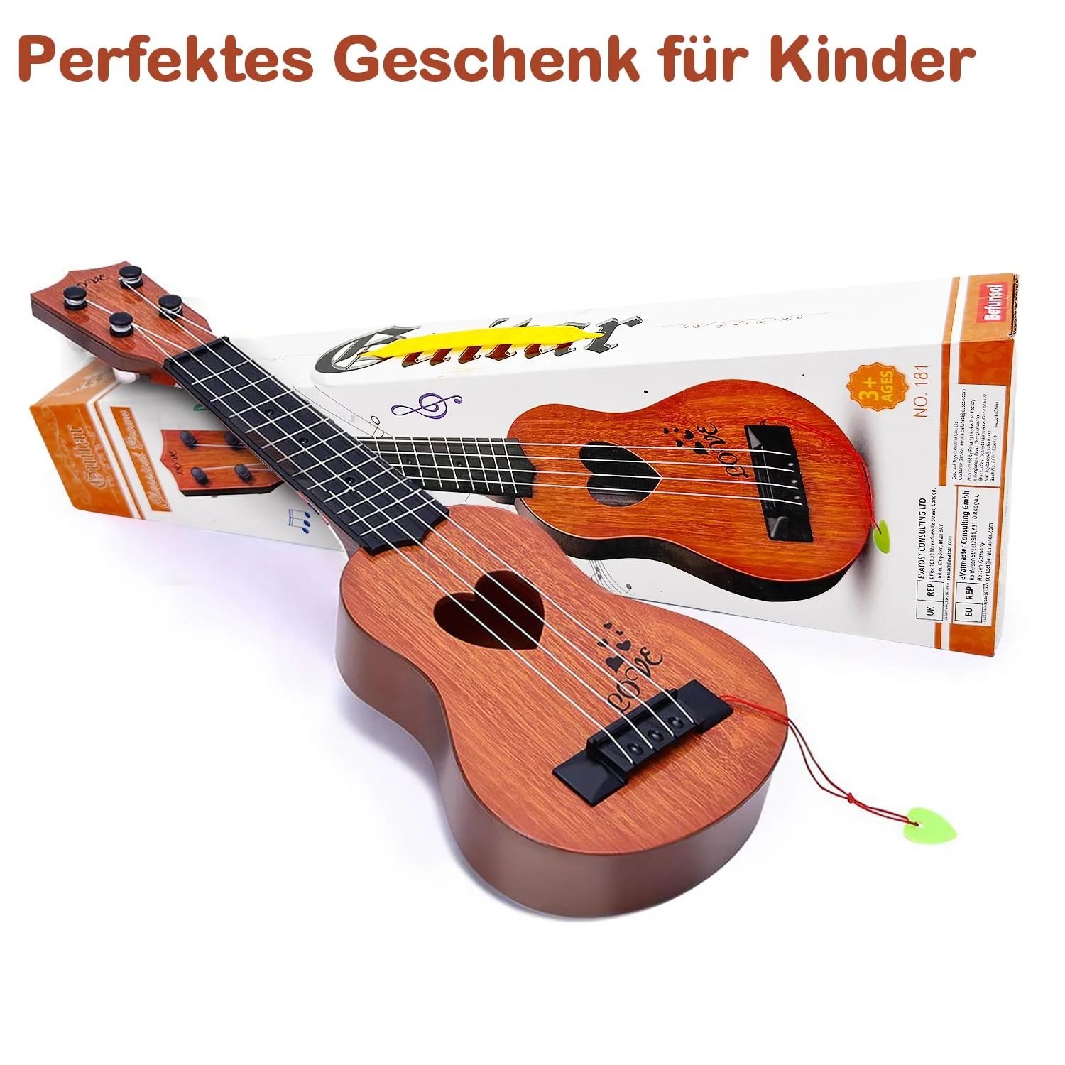 Befunsol Gitarre Ukulele Kinder Spielzeug ab 3 Jahre, Kindergitarre Musikinstrumente Kinder ab 3 4 5 Jahre Mädchen und Junge, Geschenk Mädchen Junge 3 4 5 6 7 Jahre - Image 2
