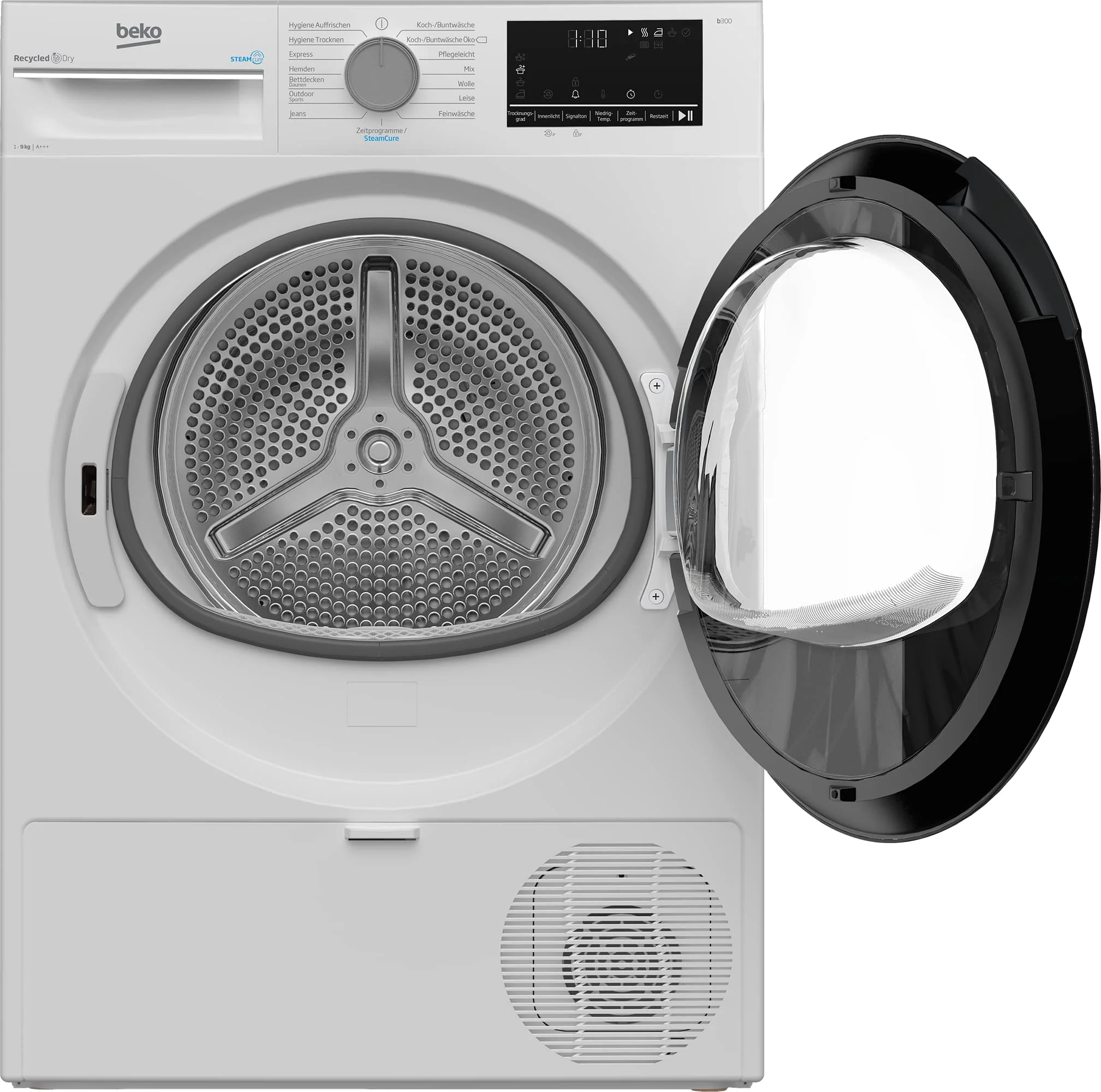 Beko B3T32491 Wäschetrockner, 9 kg, Frontlader Wärmepumpentrockner, 15 Programme, Sensortrocknung, Dampffunktion, Silent-Programm, Allergikergeeignet, Säulenfähig, Aquawave Schontrommel, Weiß - Image 6