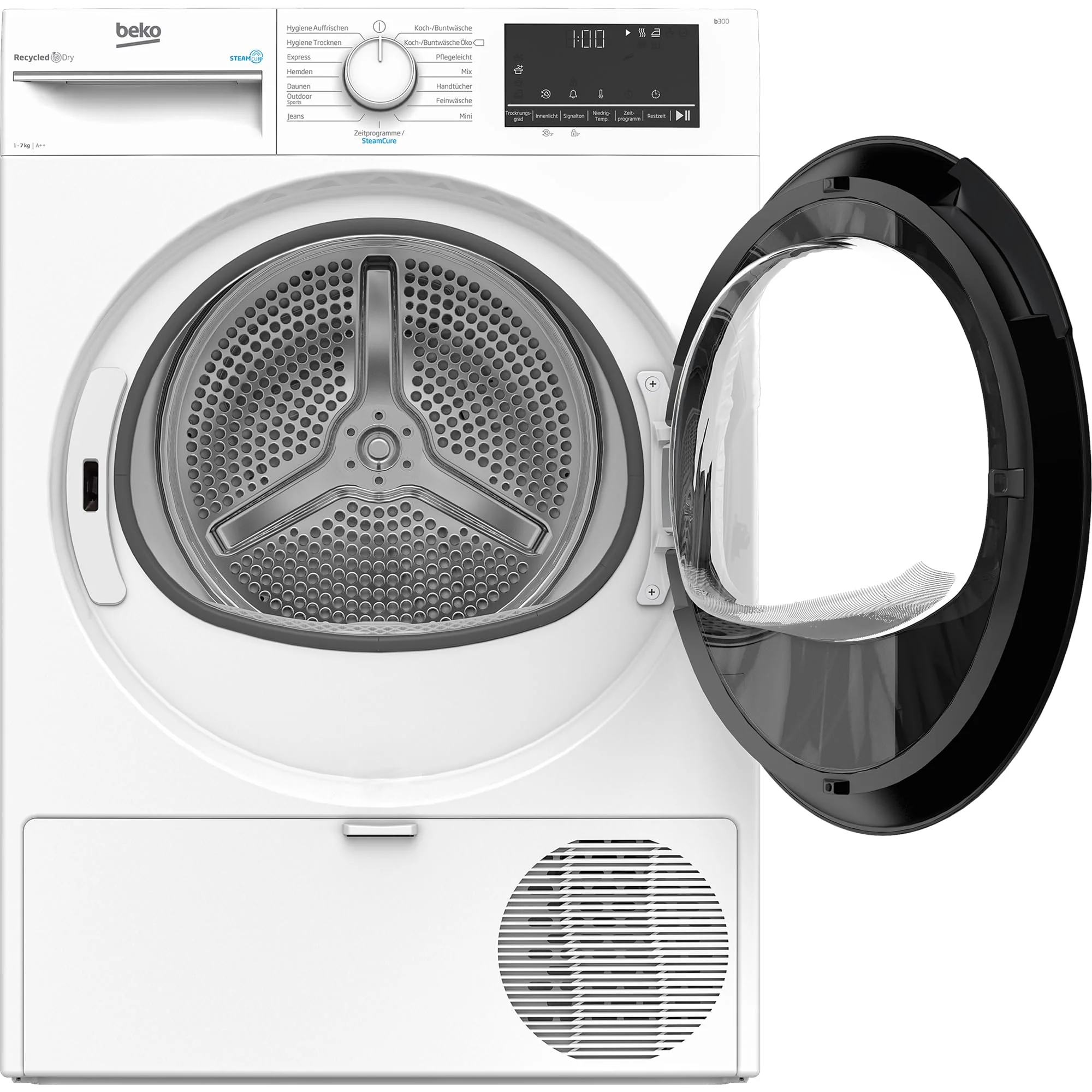Beko B3T41239 Wäschetrockner 7KG, Frontlader Wärmepumpentrockner, Allergikergeeignet, 15 Programme, Dampffunktion, Extra schlank (54,3cm tief), Multifunktionsdisplay, Schontrommel, Weiß - Image 3