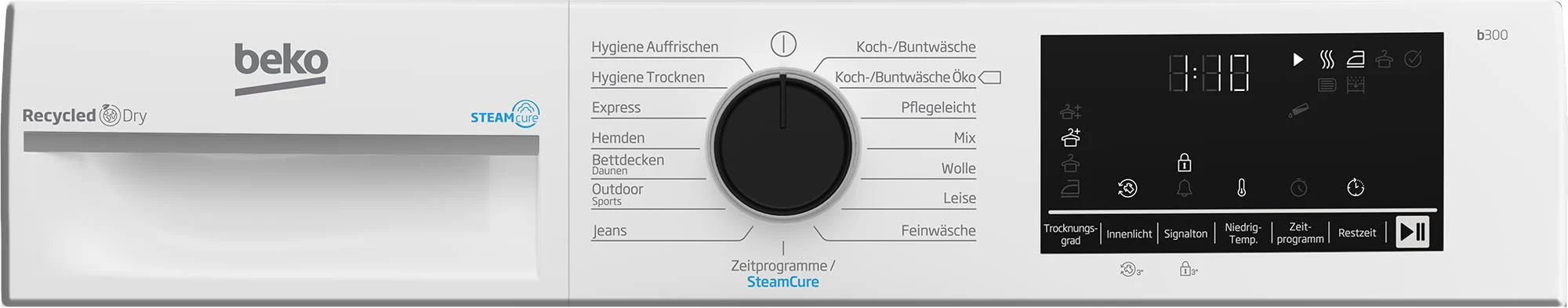 Beko B3T4224SD Wärmepumpentrockner, Wäschetrockner, 8 kg, allergikergeeignet, Hygiene Trocknen & Hygiene Auffrischen, SteamCure Dampffunktion, 15 Programme, Express, Weiß - Image 4