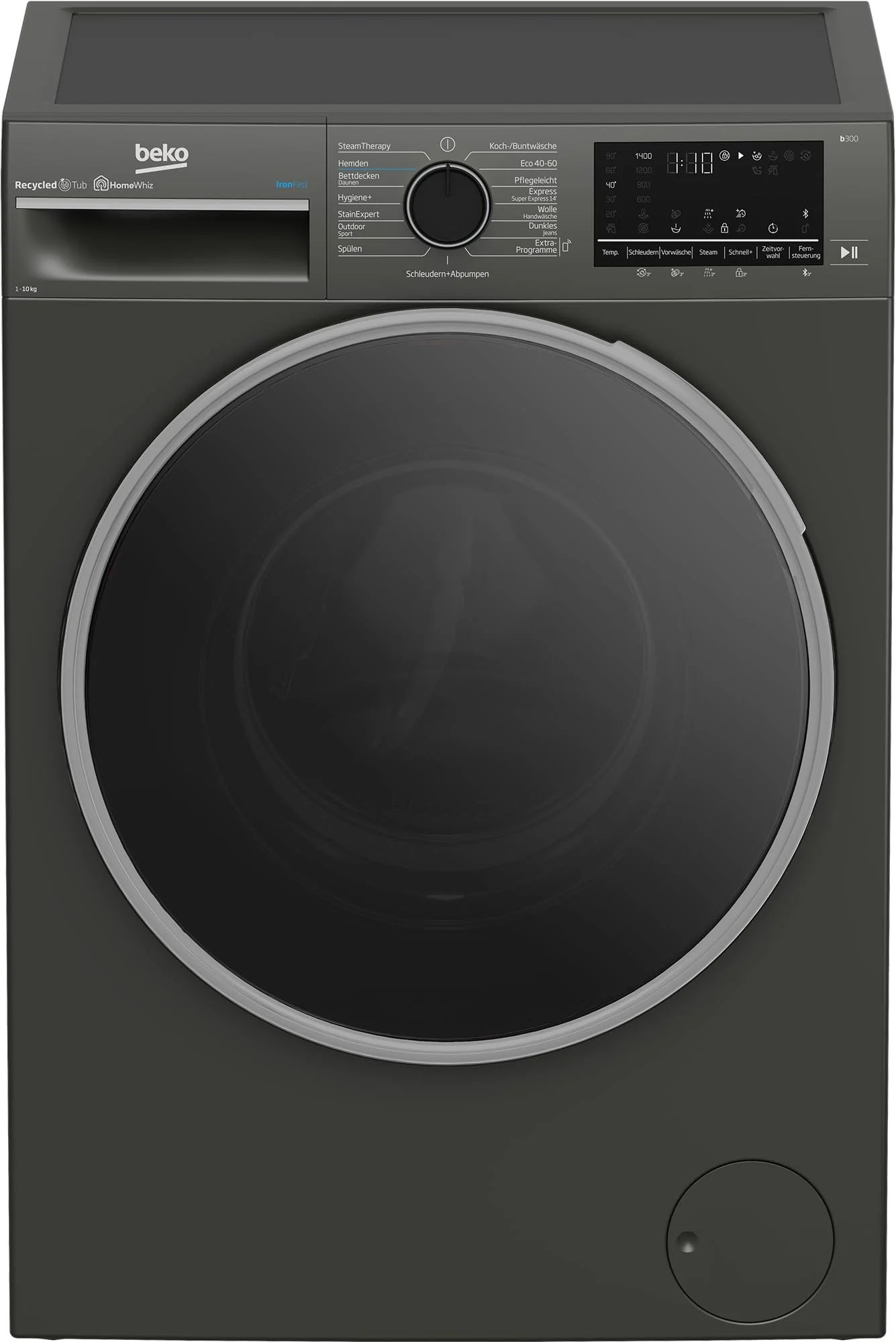 Beko B3WFT510415M Waschvollautomat, Waschmaschine, 10kg, 1400 U/min, SteamCure Dampffunktion, allergikergeeignet, AddXtra-Nachlegefunktion, Ironfast, AquaWave-Schontrommel, Bluetooth-Steuerung, Grau - Image 5