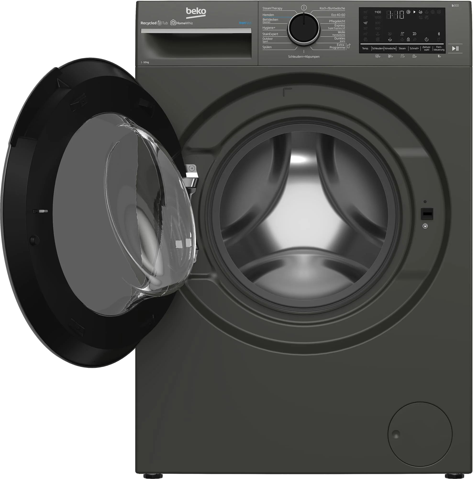 Beko B3WFT510415M Waschvollautomat, Waschmaschine, 10kg, 1400 U/min, SteamCure Dampffunktion, allergikergeeignet, AddXtra-Nachlegefunktion, Ironfast, AquaWave-Schontrommel, Bluetooth-Steuerung, Grau - Image 7