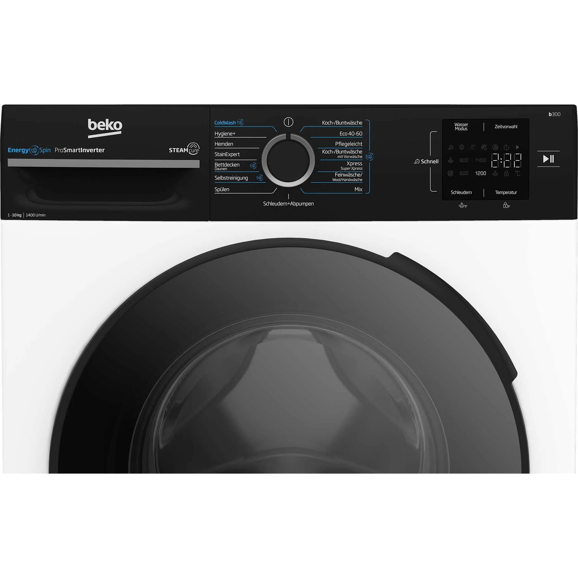 Beko BM3WFU31041R Waschvollautomat, Waschmaschine, 10 kg, EnergySpin, Schleuderwahl 1400 U/min, SteamCure Dampffunktion, allergikergeeignet, AquaWave Schontrommel, Weiß - Image 11