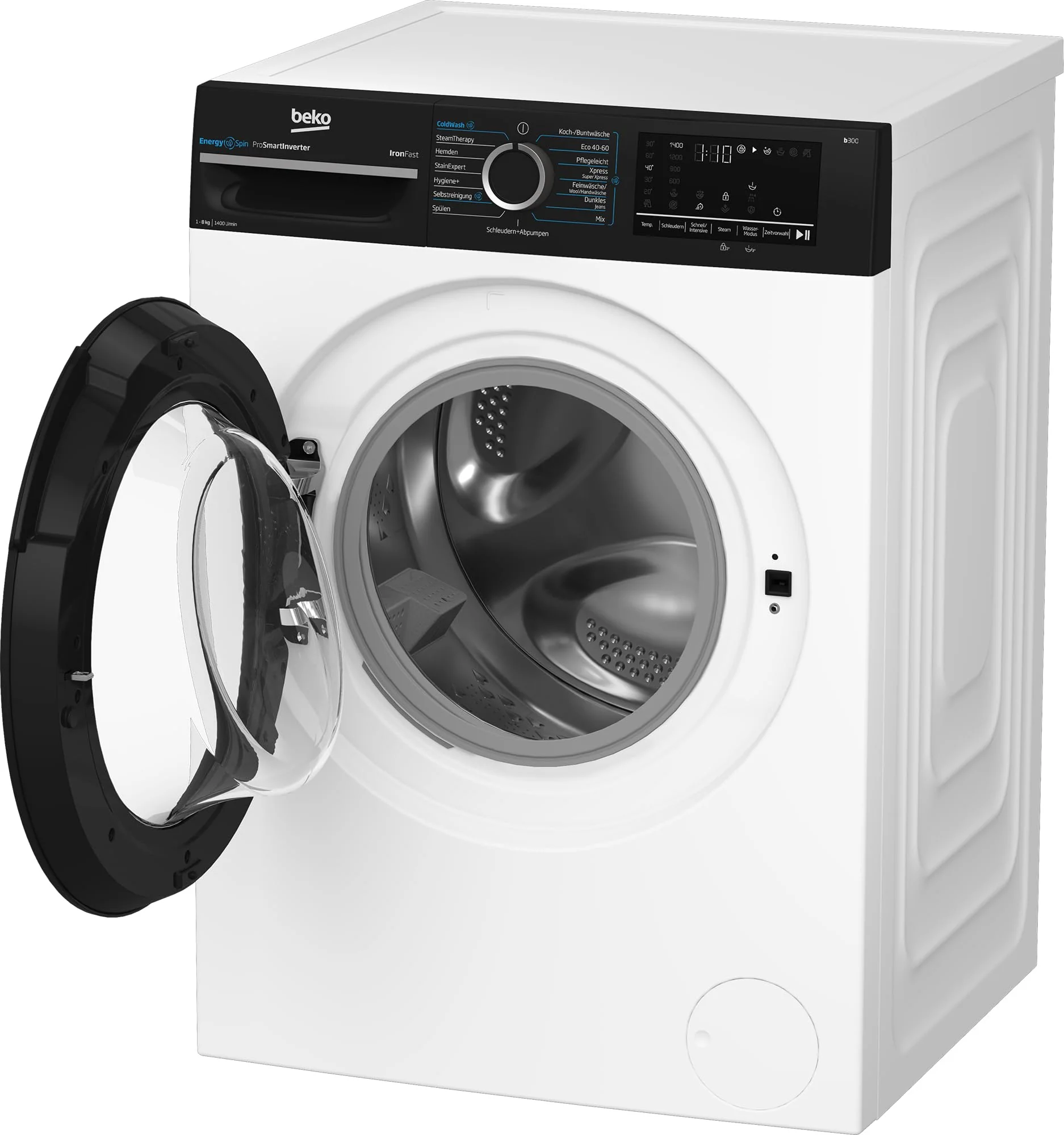 Beko BM3WFU4841W Waschvollautomat, Waschmaschine, 8 kg, EnergySpin, Schleuderwahl 1400 U/min, Dampffunktion, allergikergeeignet, Nachlegefunktion, AquaWave Schontrommel, Weiß - Image 3