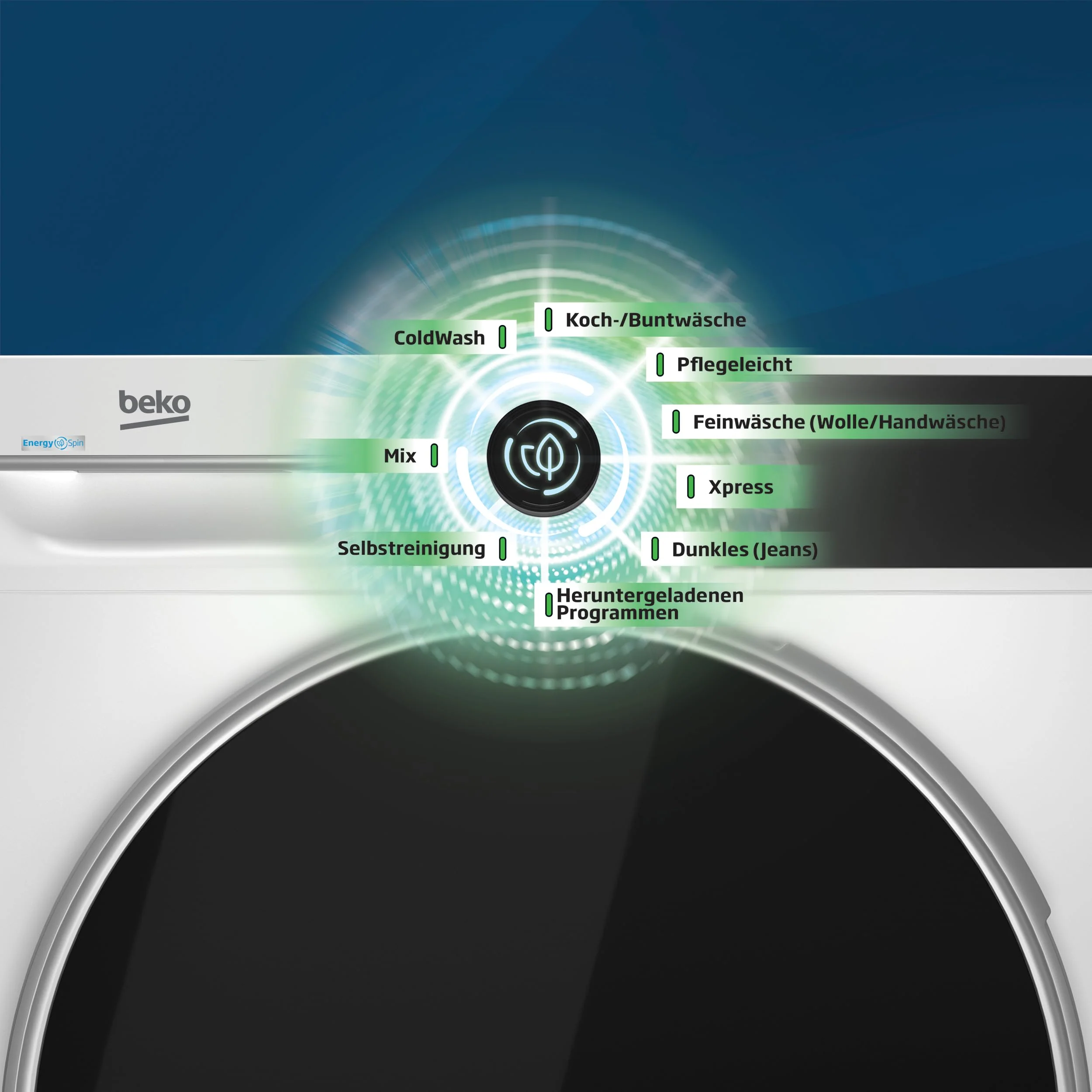 Beko BM3WFU4841W Waschvollautomat, Waschmaschine, 8 kg, EnergySpin, Schleuderwahl 1400 U/min, Dampffunktion, allergikergeeignet, Nachlegefunktion, AquaWave Schontrommel, Weiß - Image 9