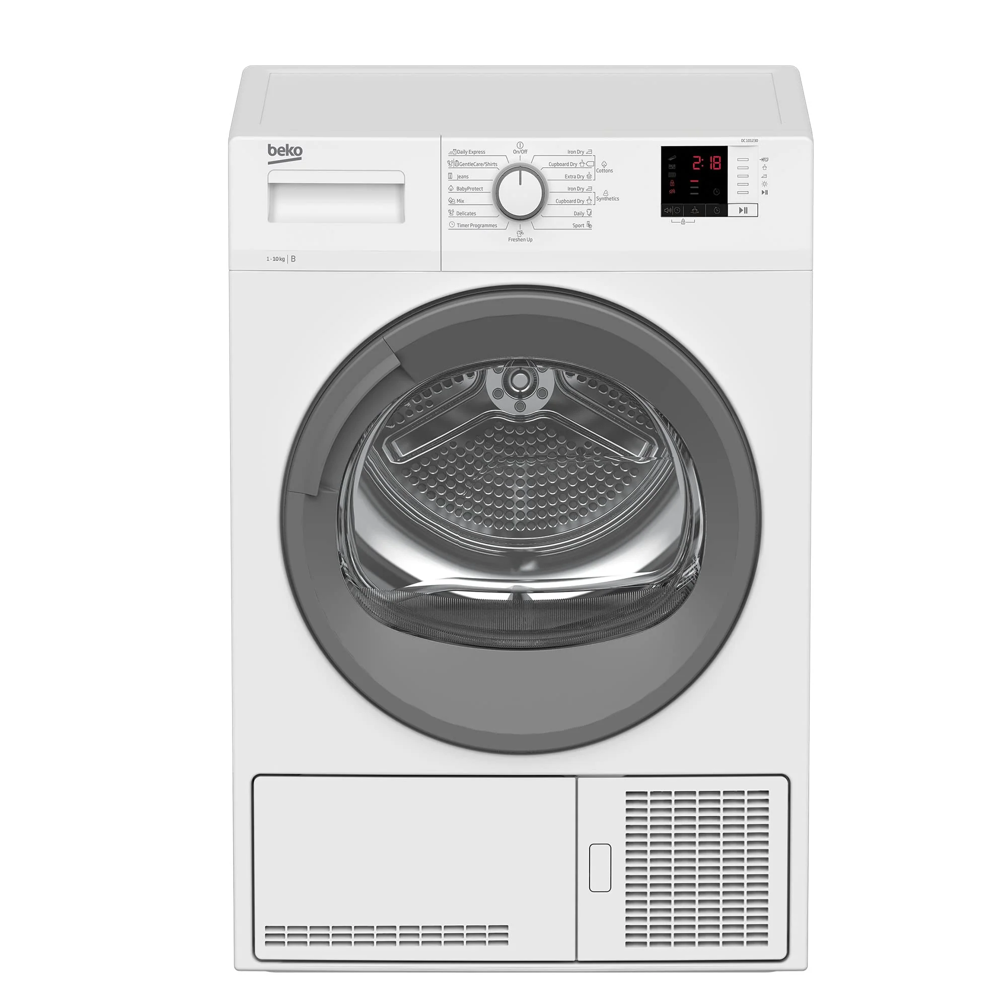 Beko DC 101230 Kondenstrockner, 10 kg, schonende Trommelbewegung, 15 Programme, Multifunktionsdisplay, Sensortrocknung, Knitterschutz, Restzeitanzeige, Kindersicherung, Weiß - Image 3
