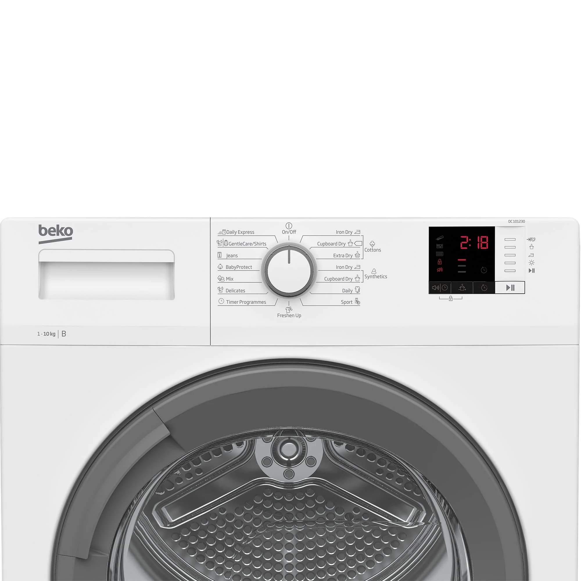 Beko DC 101230 Kondenstrockner, 10 kg, schonende Trommelbewegung, 15 Programme, Multifunktionsdisplay, Sensortrocknung, Knitterschutz, Restzeitanzeige, Kindersicherung, Weiß - Image 4