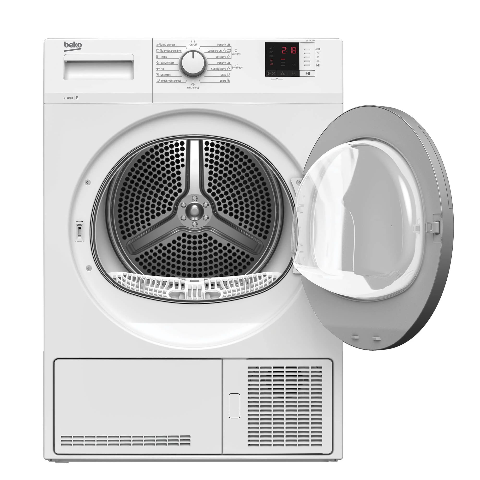 Beko DC 101230 Kondenstrockner, 10 kg, schonende Trommelbewegung, 15 Programme, Multifunktionsdisplay, Sensortrocknung, Knitterschutz, Restzeitanzeige, Kindersicherung, Weiß - Image 5