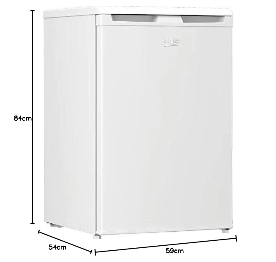 Beko TSE1424N b100 Tischkühlschrank, 128 l Gesamtrauminhalt, wechselbarer Türanschlag, gute Beleuchtung im Gerät, 37 dB, robuste Glasablagen, Weiß - Image 3
