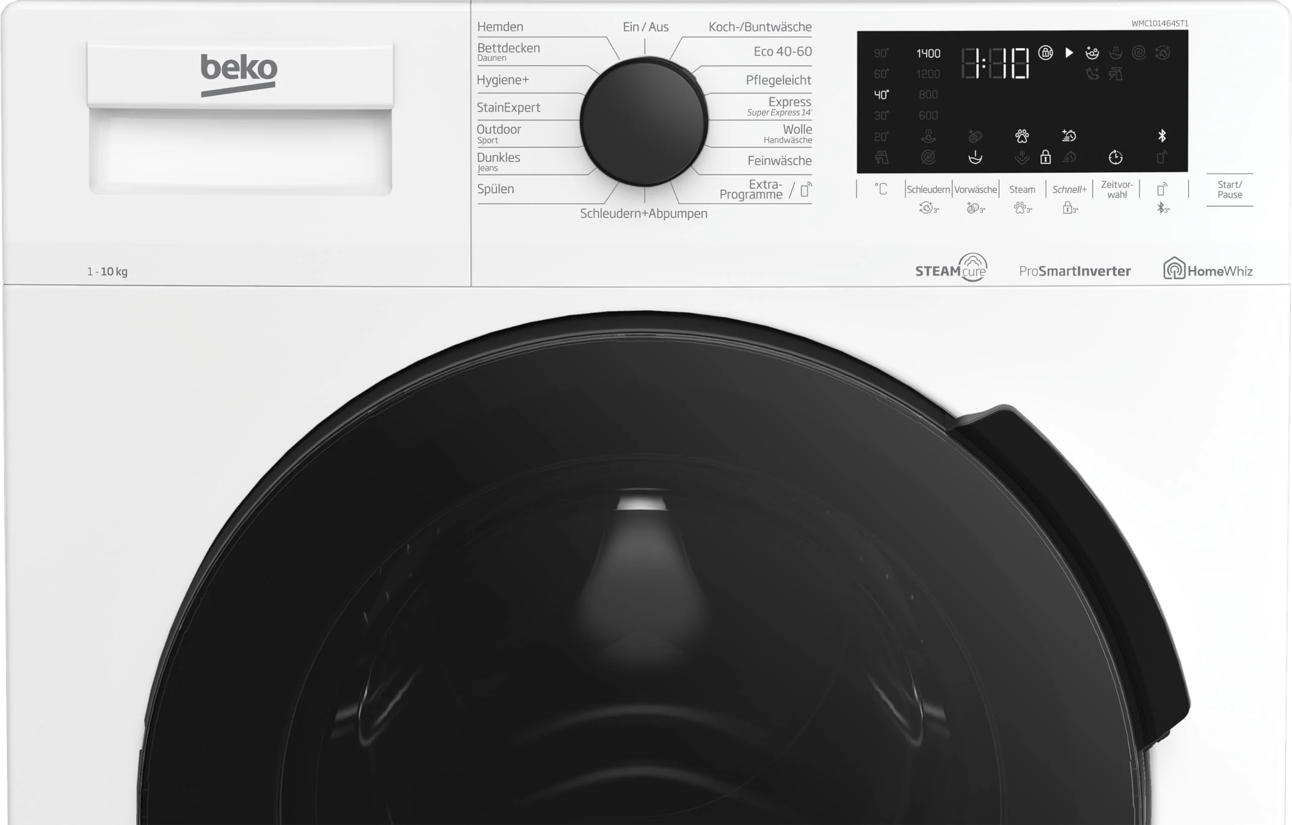 Beko WMC101464ST1 Waschvollautomat, Waschmaschine, 10kg, 1400 U/min, SteamCure Dampffunktion, allergikergeeignet, Express-Funktion, StainExpert, ProSmart Inverter Motor, Bluetooth, Weiß - Image 8