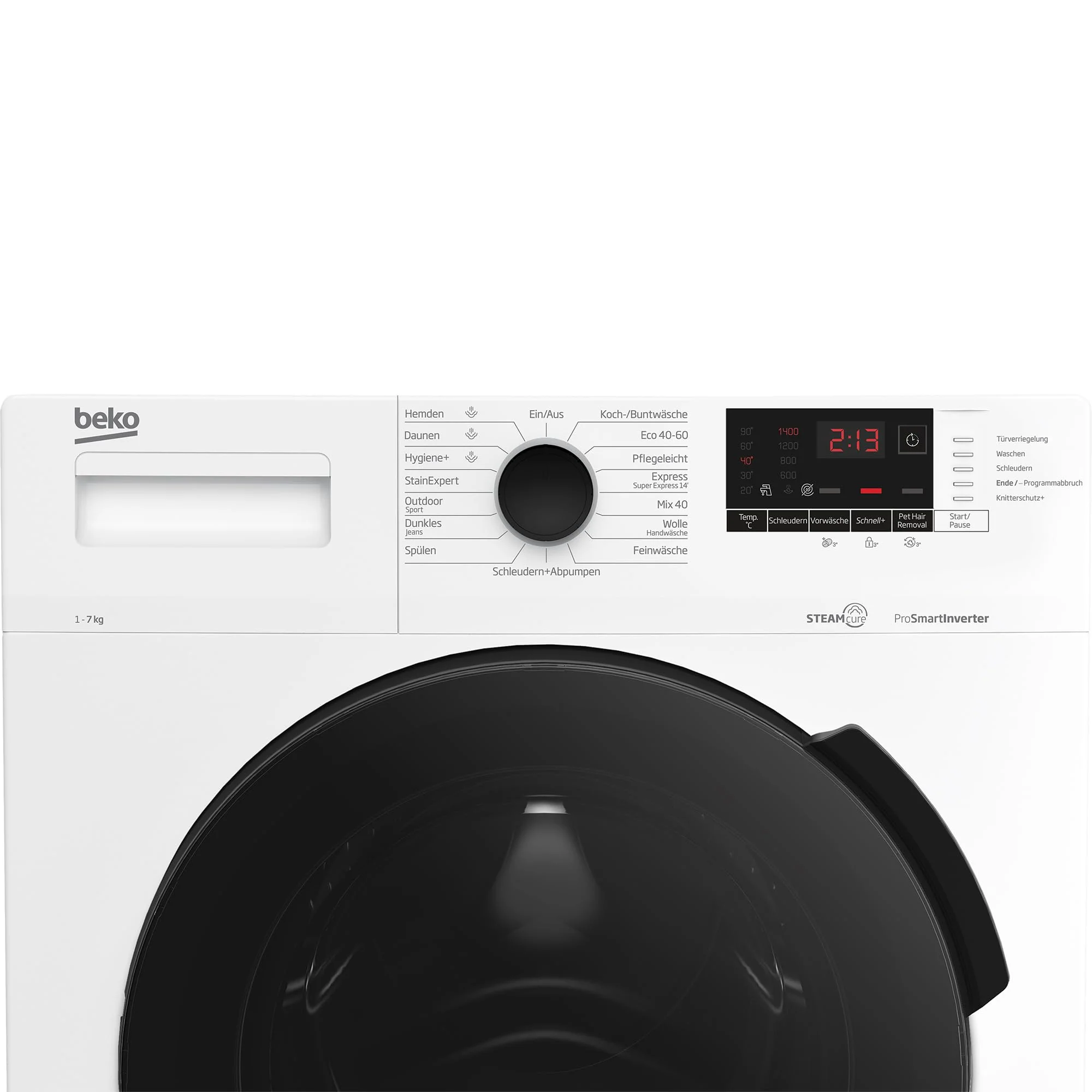 Beko WMC71464ST1 Waschvollautomat, Waschmaschine, 7kg, 1400 U/min, SteamCure Dampffunktion, allergikergeeignet, Express-Funktion, StainExpert, ProSmart Inverter Motor, nur 49 cm tief, Weiß - Image 5