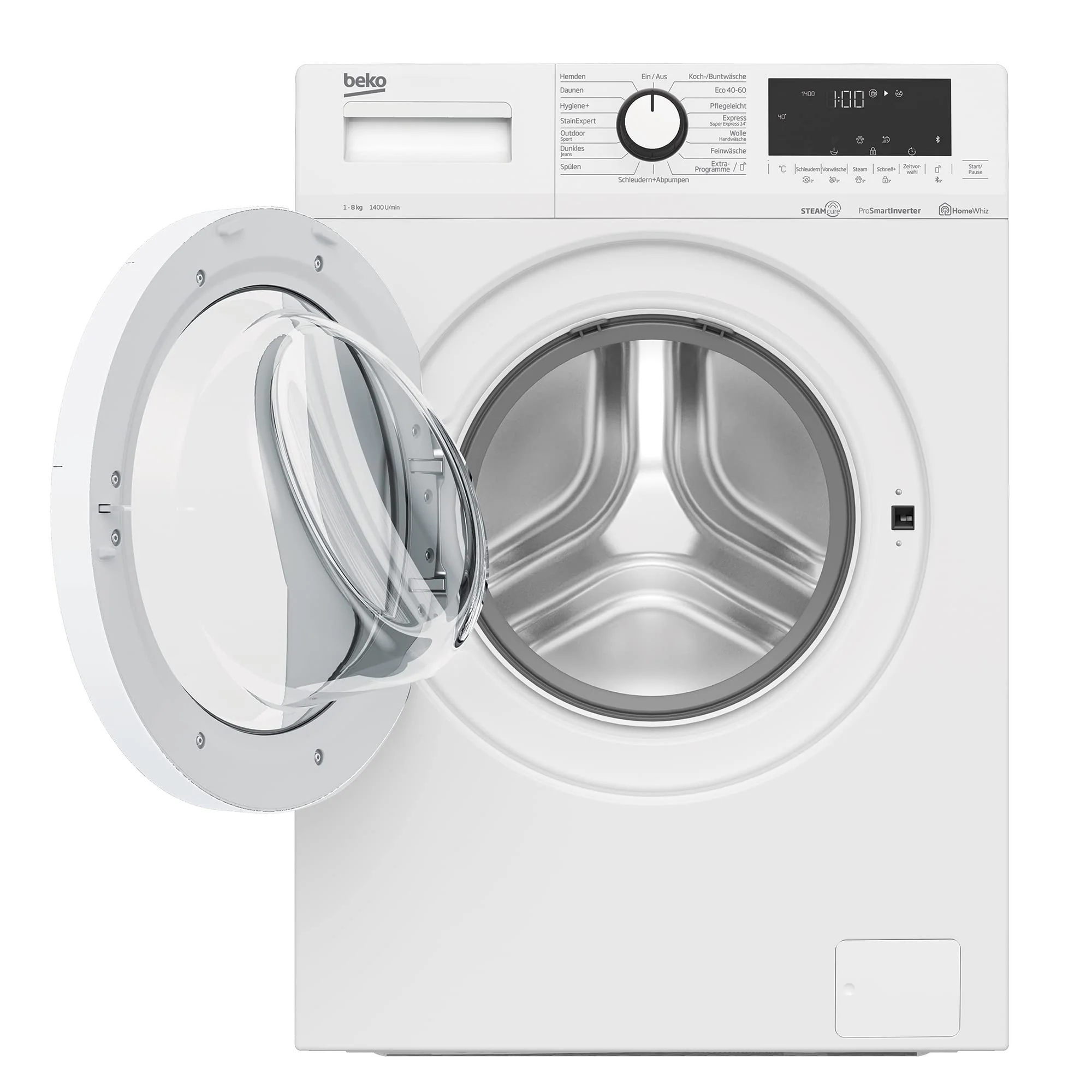 Beko WML8146T5STR1 Waschvollautomat 8kg Bluetooth-Steuerung AddXtra Nachlegefunktion White - Image 4