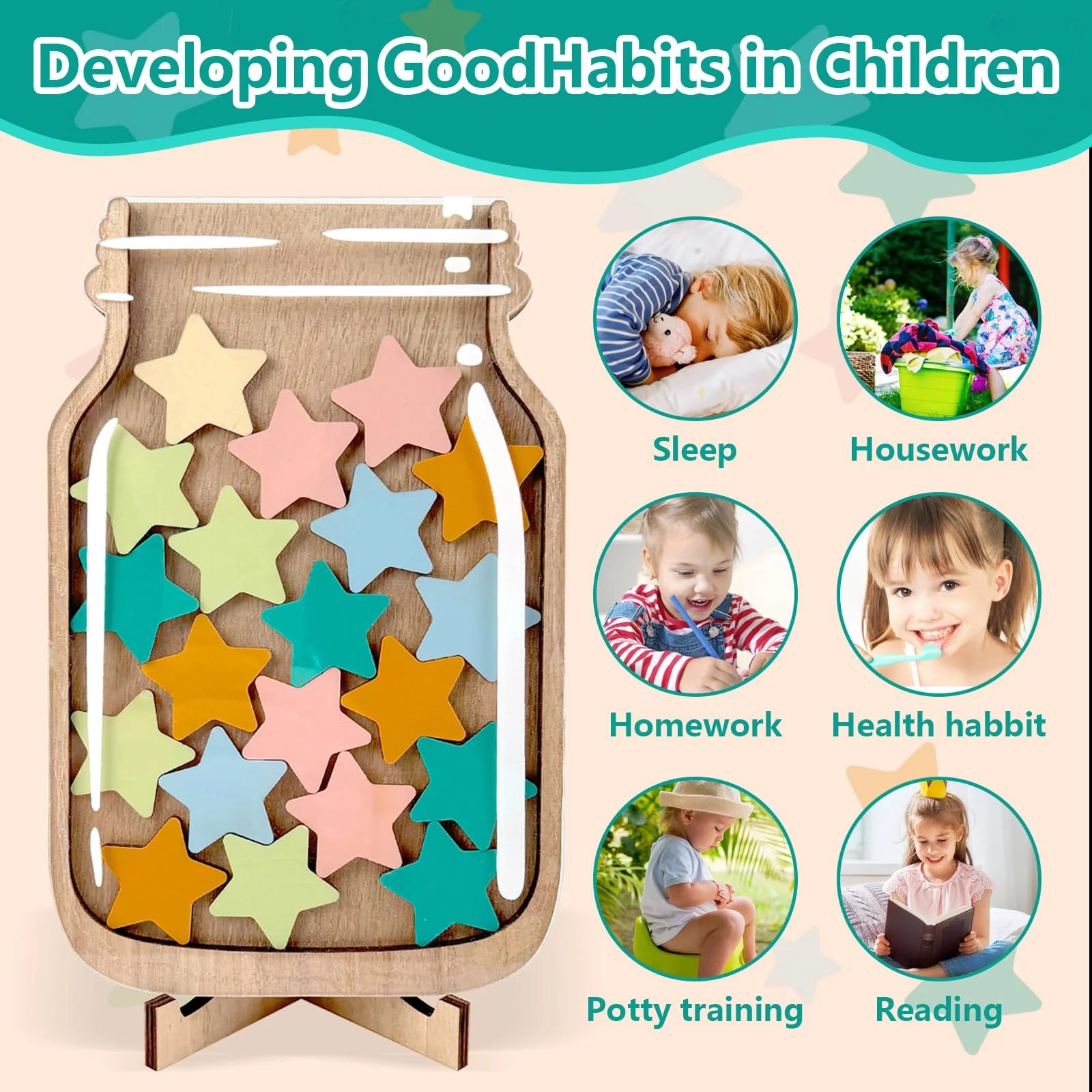 belohnungsglas kinder magnetisch, gewöhnliches belohnungsglas, Belohnungsglas mit Sternen für Kinder, Personalisierte Sterne Belohnungsglas, Klassenzimmer-Belohnungsglas für Kinder, reward jar stars - Image 5