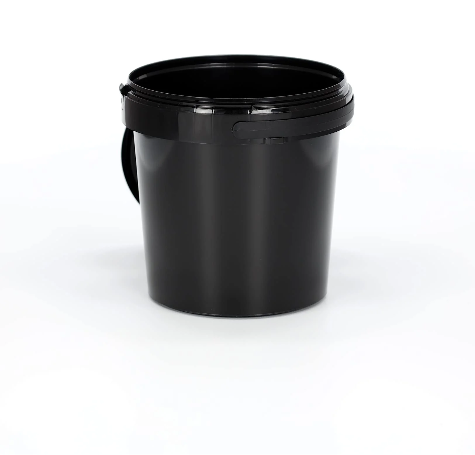 BenBow Eimer mit Deckel 1l schwarz 10x 1 Liter - lebensmittelecht, stabil, luftdicht, auslaufsicher, geruchsneutral - Aufbewahrungsbehälter aus Kunststoff, mit Henkel - leer