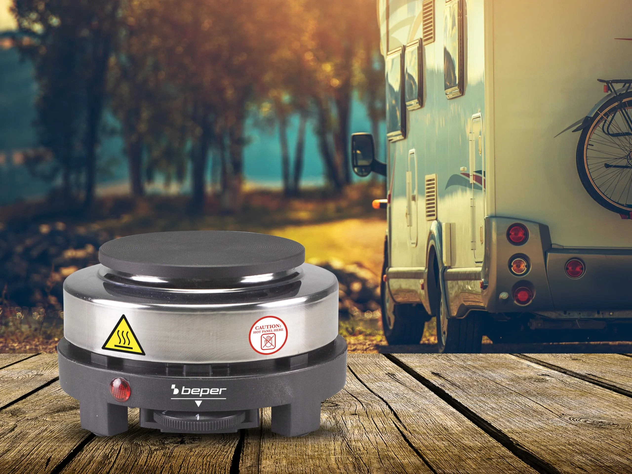 BEPER P101PIA003 - Kochplatte Elektrisch aus Gusseisen/Edelstahl, 5 Brennstufen, Kochplatte Einzeln, Camping Kochplatte mit 10 cm Platte, 500W - Image 5