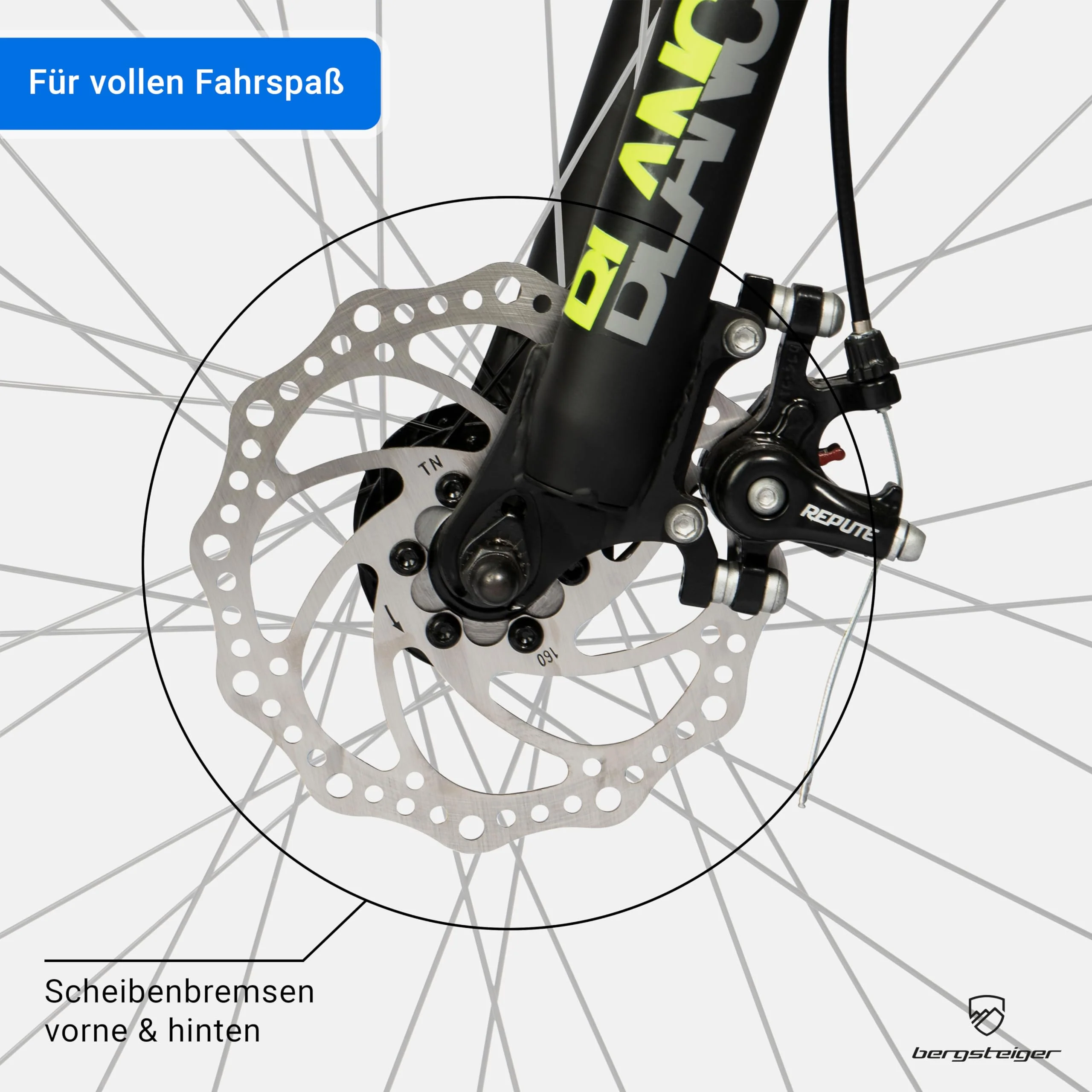 Bergsteiger Broome 24, 26 Zoll Kinderfahrrad, Shimano 21 Gang-Schaltung, StVZO, Mountainbike mit Vollfederung, Scheibenbremsen & Dynamo-Licht, geeignet für 8, 9, 10, 11, 12, 13 Jahre, Jungen & Mädchen - Image 4