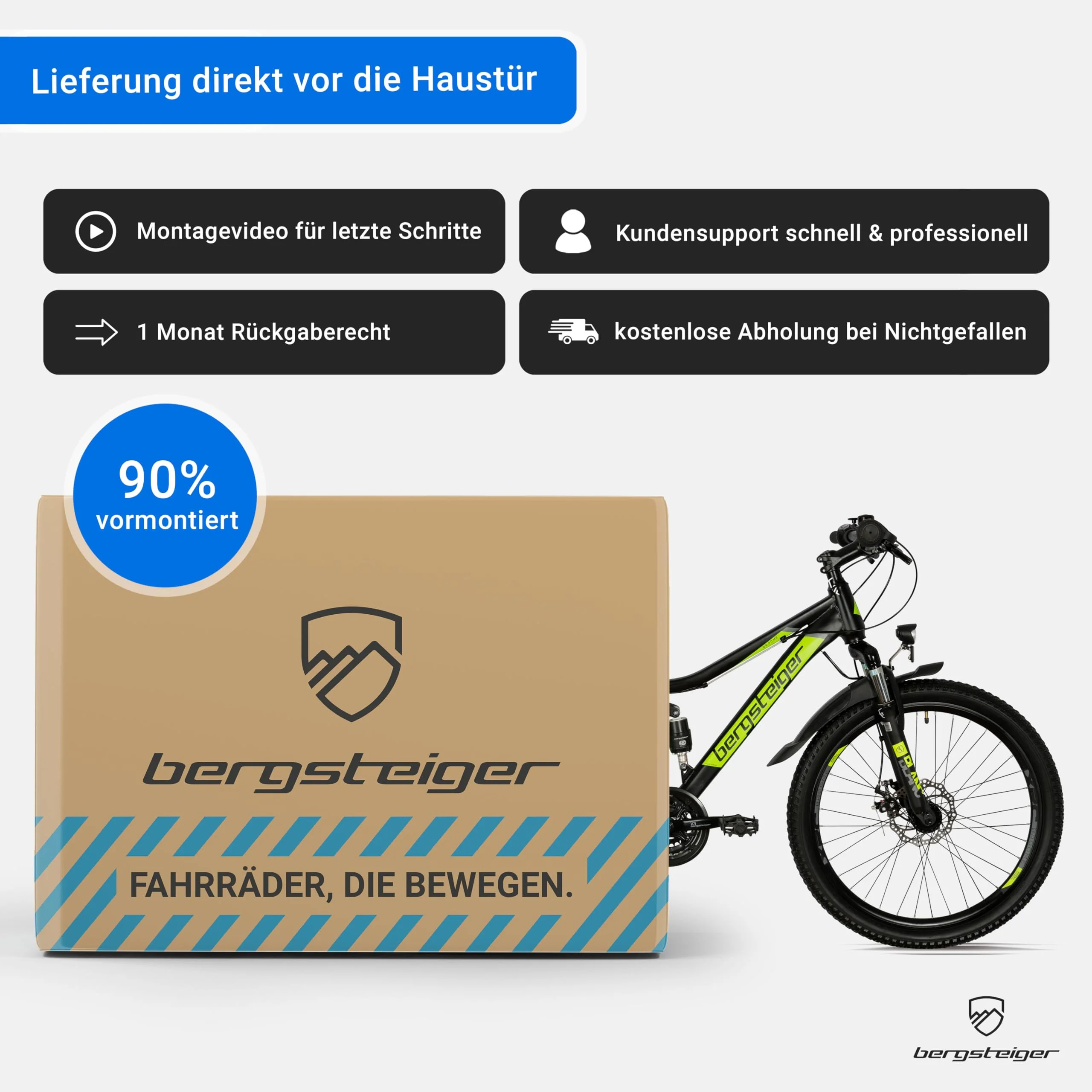 Bergsteiger Broome 26 Zoll Kinderfahrrad, 21 Gang-Schaltung, StVZO, Mountainbike mit Vollfederung, Scheibenbremsen & Dynamo-Licht, geeignet für 8, 9, 10, 11, 12, 13 Jahre, Jungen & Mädchen - Image 2