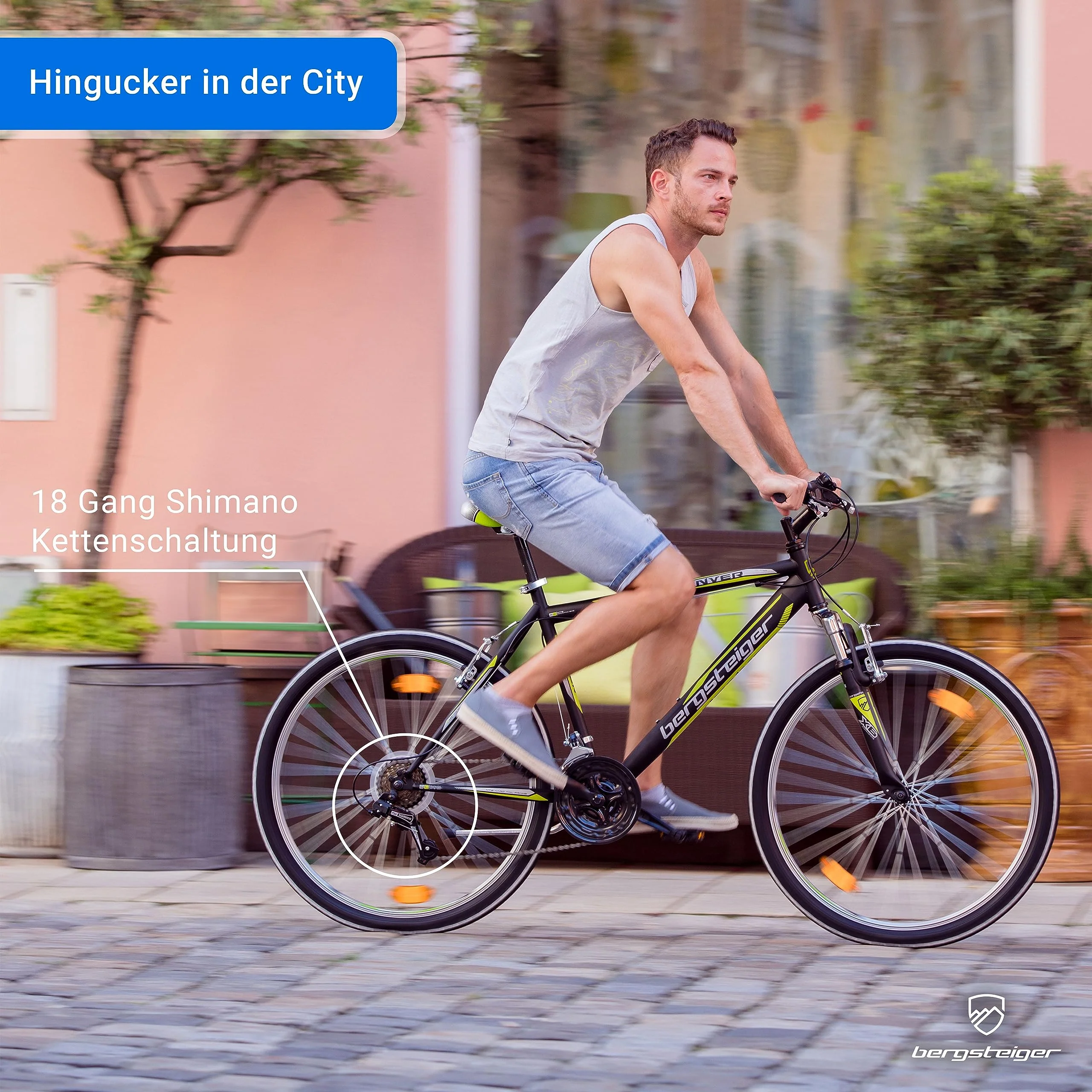 Bergsteiger Denver 26 Zoll Mountainbike, geeignet ab 155 cm, 18 Gang-Schaltung, Licht, Schutzblech, Gabel-Federung - Image 6
