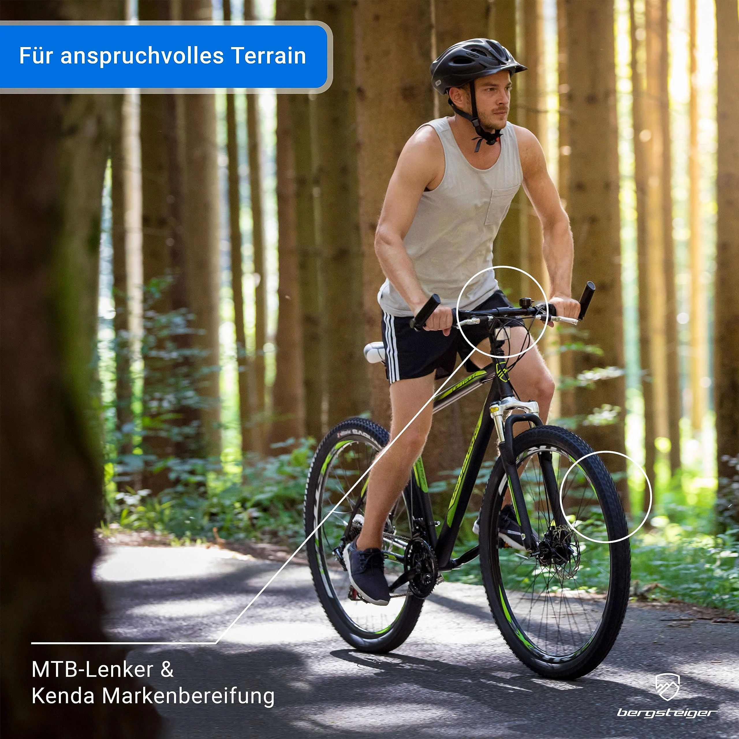 Bergsteiger Detroit 29 Zoll Mountainbike, geeignet ab 170 cm, Scheibenbremse, Shimano 21 Gang-Schaltung, Gabel-Federung mit Lockout-Funktion, Jungen-Fahrrad & Herren-Fahrrad - Image 3