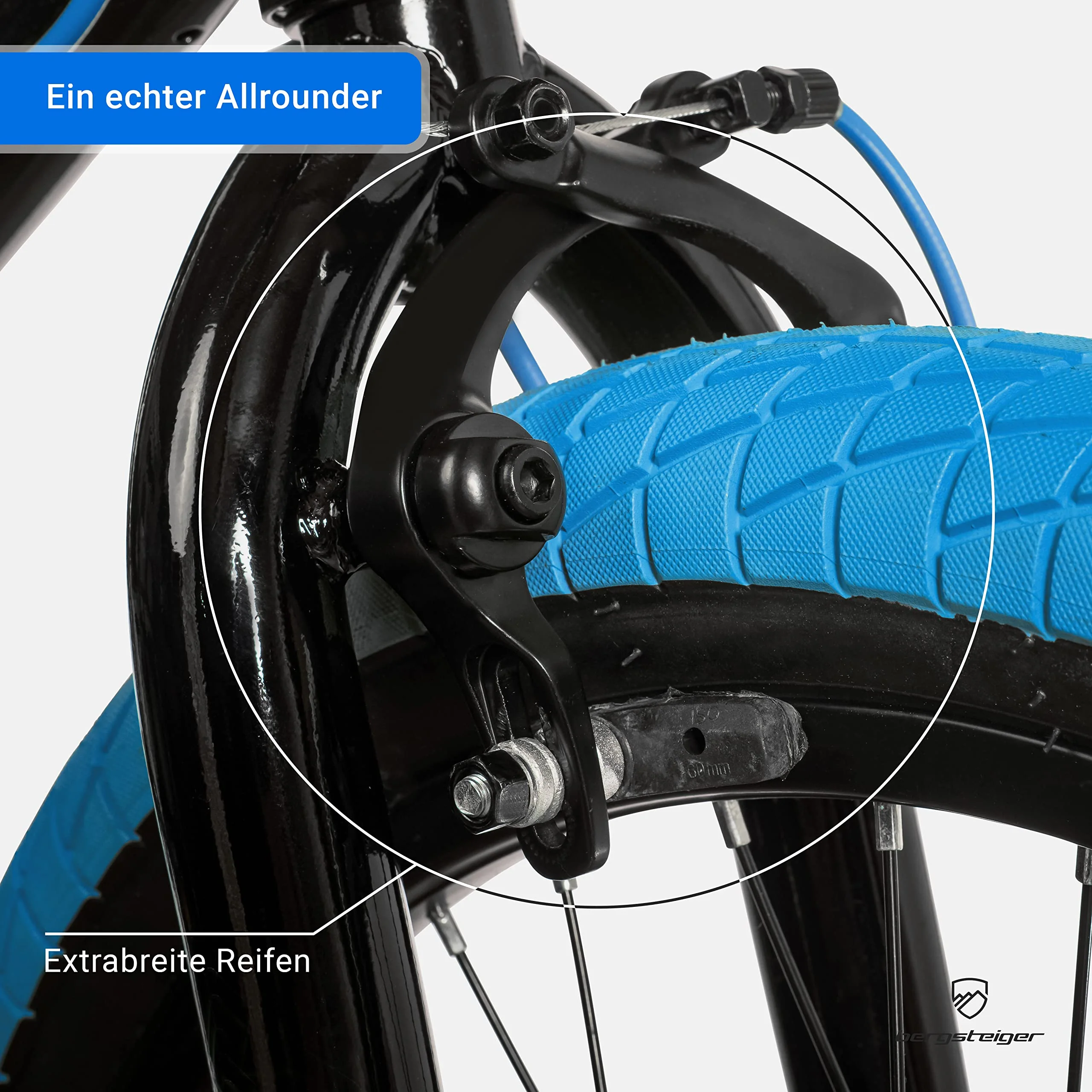 Bergsteiger Halifax 20 Zoll BMX, Fatbike, 360° Rotor-System, Freestyle, 2 Stahl Pegs, Kettenschutz, Freilauf - Image 4
