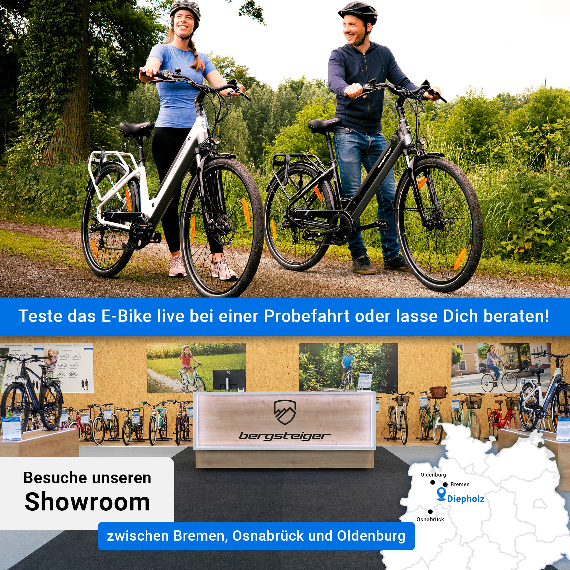 Bergsteiger Hampton 28 Zoll City E-Bike mit 250 Watt Motor, Scheibenbremsen, Aluminium Ebike für Damen & Herren, Farbdisplay, Elektrofahrrad mit Shimano 6 Gang-Schaltung - Image 6