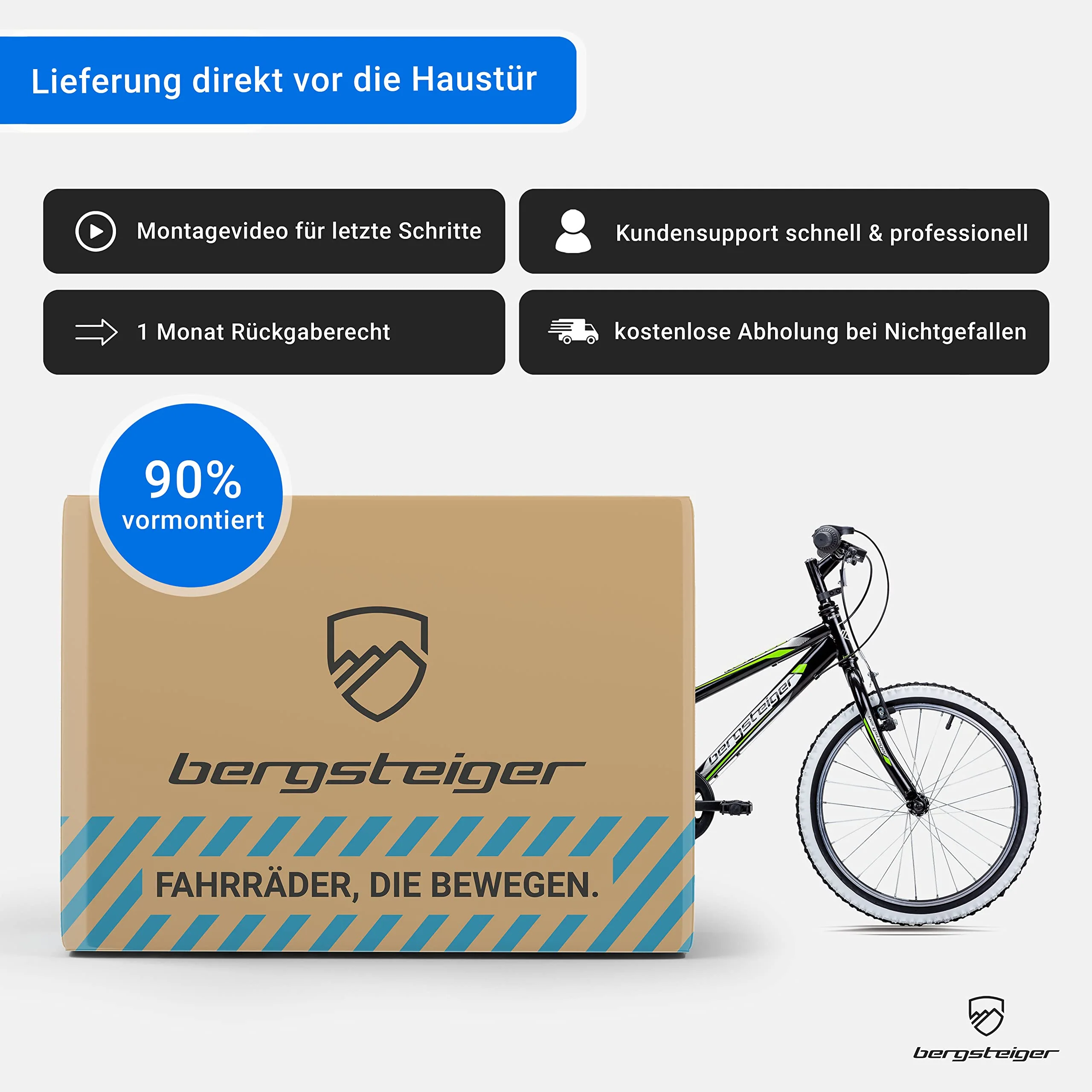 Bergsteiger Kansas 20, 24 Zoll Kinderfahrrad, geeignet für 6, 7, 8, 9, 10, 11 Jahre, Shimano 6 Gang-Schaltung, Mountainbike mit Weißwandbereifung, Jungen-Fahrrad, Mädchen-Fahrrad - Image 2