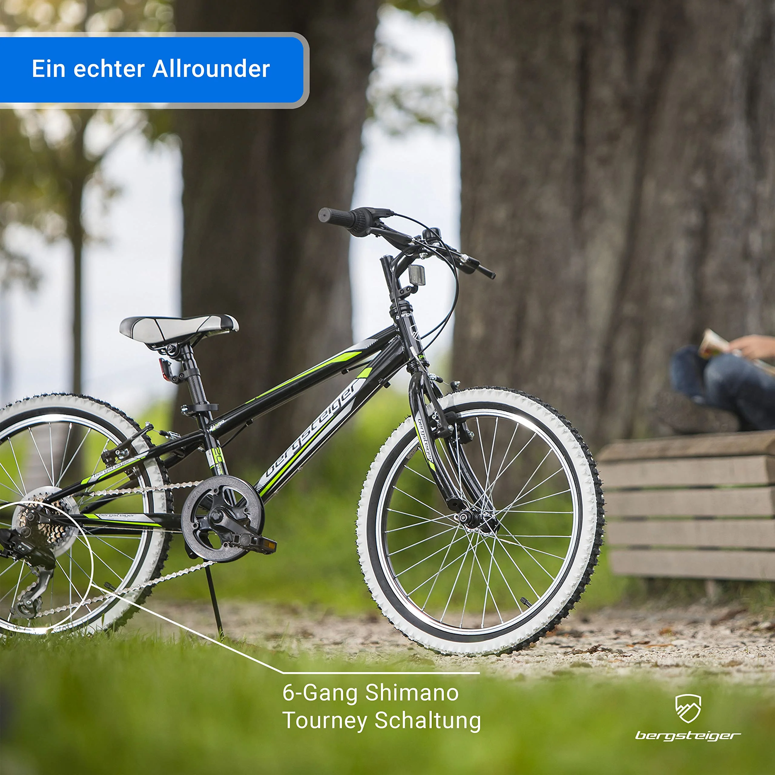 Bergsteiger Kansas 20, 24 Zoll Kinderfahrrad, geeignet für 6, 7, 8, 9, 10, 11 Jahre, Shimano 6 Gang-Schaltung, Mountainbike mit Weißwandbereifung, Jungen-Fahrrad, Mädchen-Fahrrad - Image 7