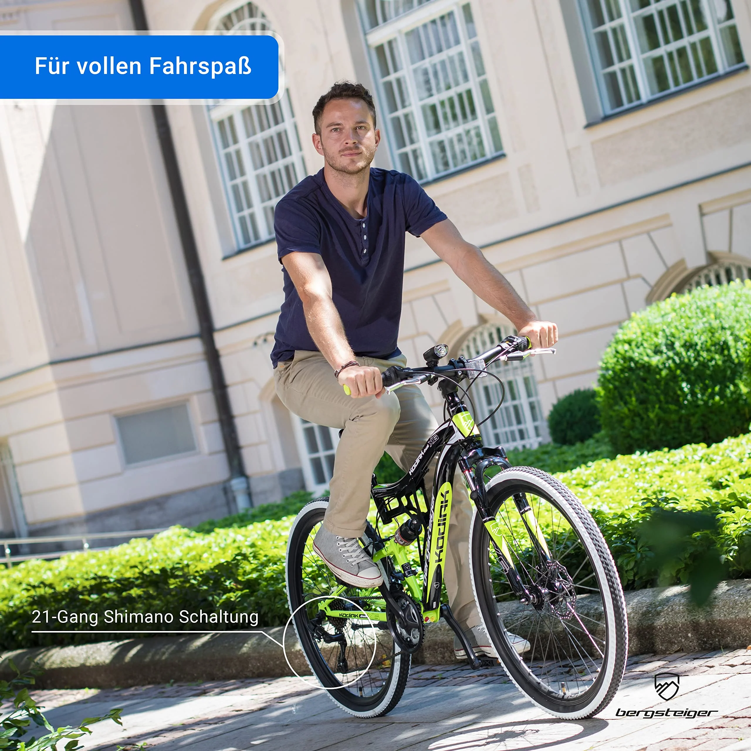 Bergsteiger Kodiak 26 Zoll, 29 Zoll Mountainbike, Scheibenbremse, Shimano 21 Gang-Schaltung, Vollfederung, Fully MTB für Jungen, Mädchen, Damen & Herren - Image 14