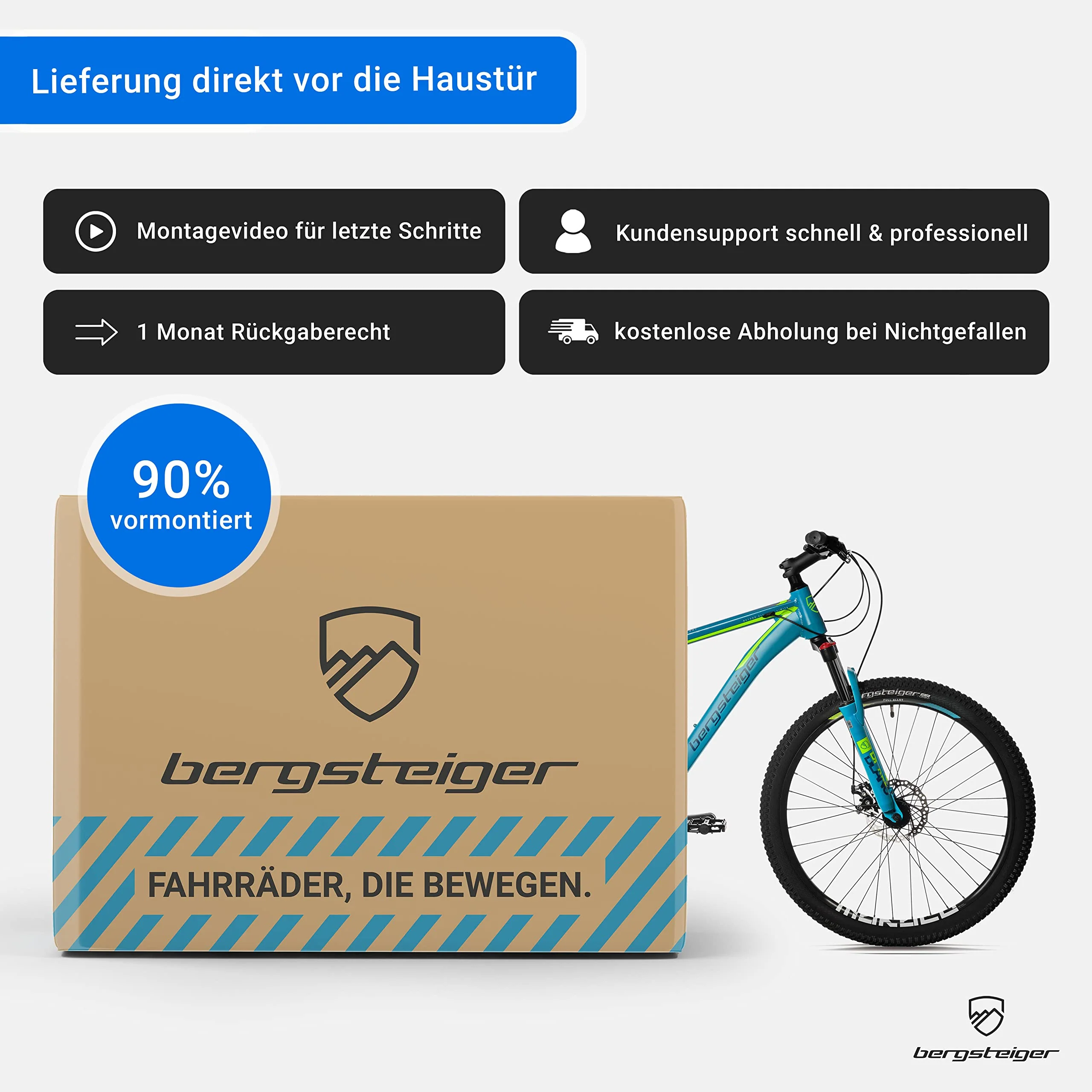 Bergsteiger Makalu 26, 29 Zoll Mountainbike Aluminium, geeignet ab 150 cm, Scheibenbremse, 21 Gang-Schaltung, Hardtail, Jungen-Fahrrad & Herren-Fahrrad - Image 2