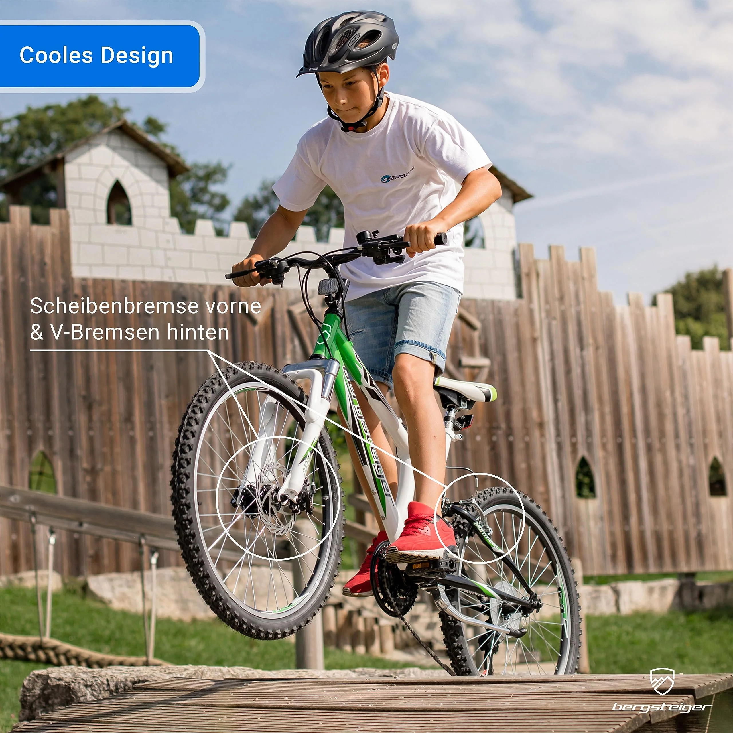 Bergsteiger Montreal 20, 24 Zoll Kinderfahrrad, geeignet für 6,7, 8, 9, 10, 11, 12, 13 Jahre, Shimano 18 Gang-Schaltung, Mountainbike mit Vollfederung, Jungen-Fahrrad, Mädchen-Fahrrad - Image 2