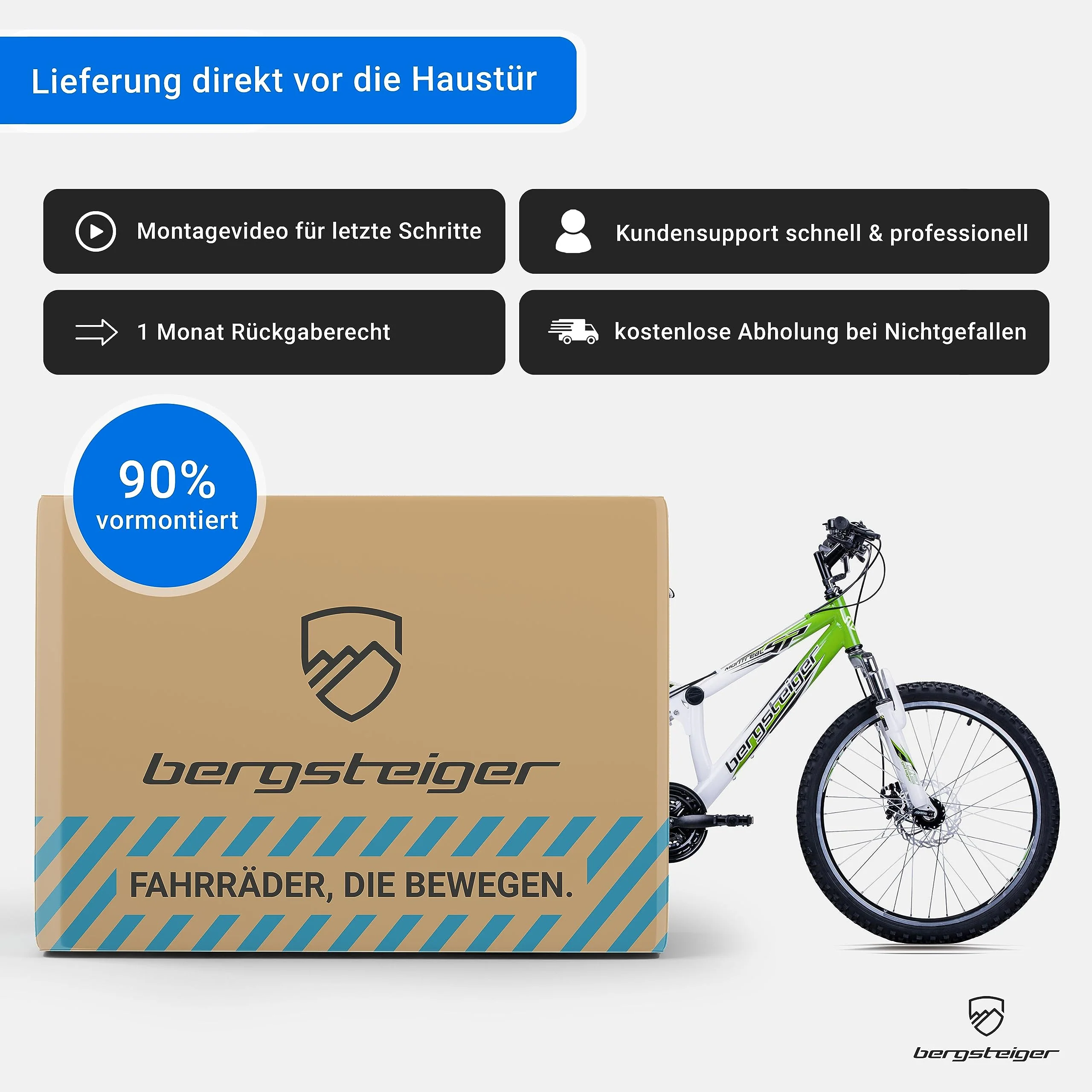 Bergsteiger Montreal 20, 24 Zoll Kinderfahrrad, geeignet für 6,7, 8, 9, 10, 11, 12, 13 Jahre, Shimano 18 Gang-Schaltung, Mountainbike mit Vollfederung, Jungen-Fahrrad, Mädchen-Fahrrad - Image 3