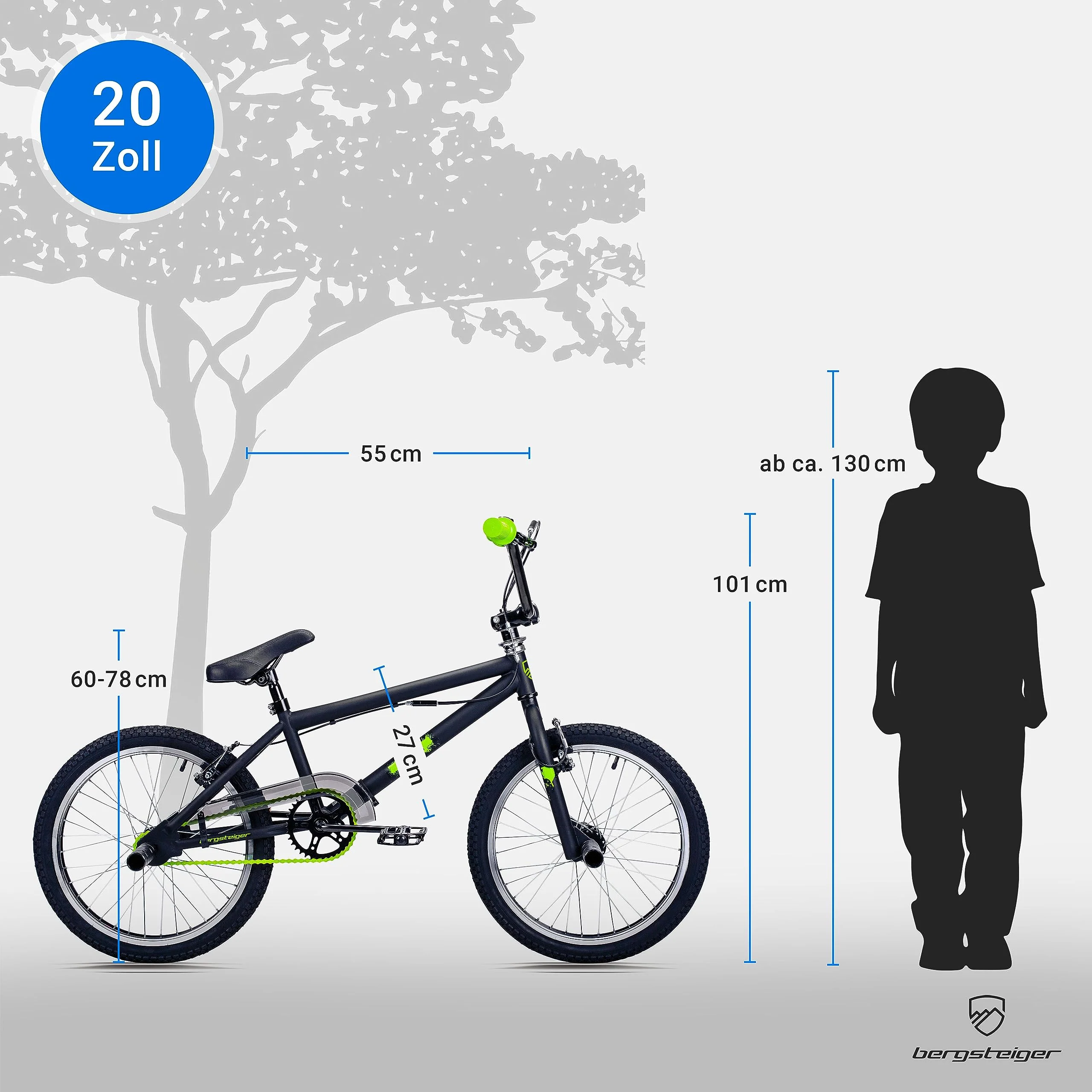 Bergsteiger Ohio 20 Zoll BMX, 360° Rotor-System, Freestyle, 4 Stahl Pegs, Kettenschutz, Freilauf - Image 5