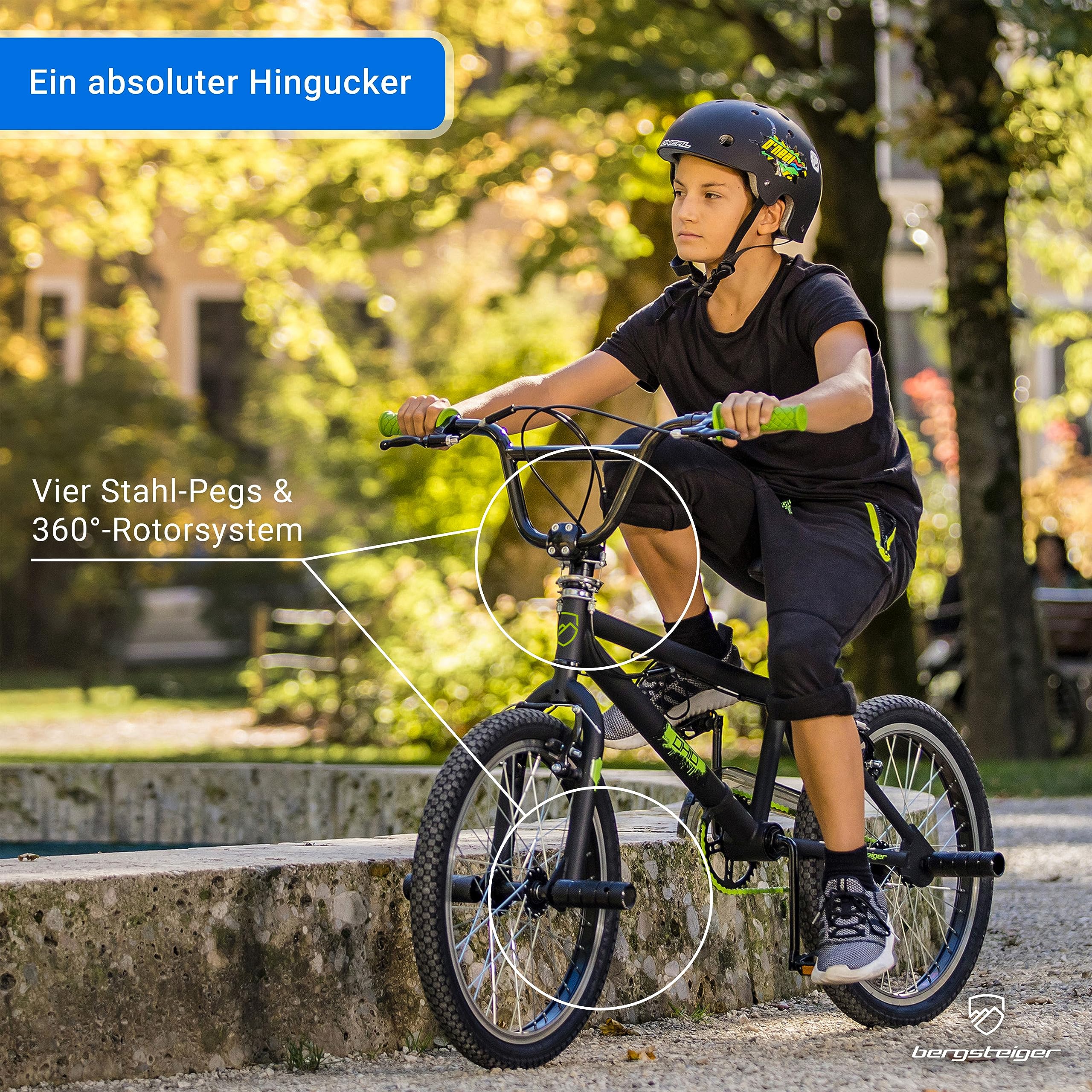 Bergsteiger Ohio 20 Zoll BMX, 360° Rotor-System, Freestyle, 4 Stahl Pegs, Kettenschutz, Freilauf - Image 2