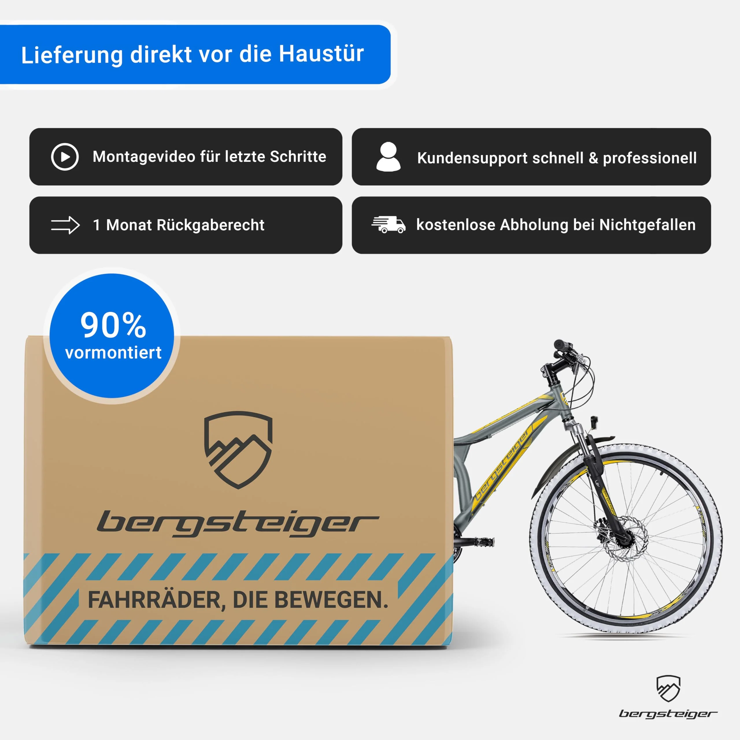 Bergsteiger Phoenix 26 Zoll Mountainbike, geeignet ab 160 cm, Scheibenbremse, Licht, Schutzblech, 21 Gang-Schaltung, Vollfederung - Image 2