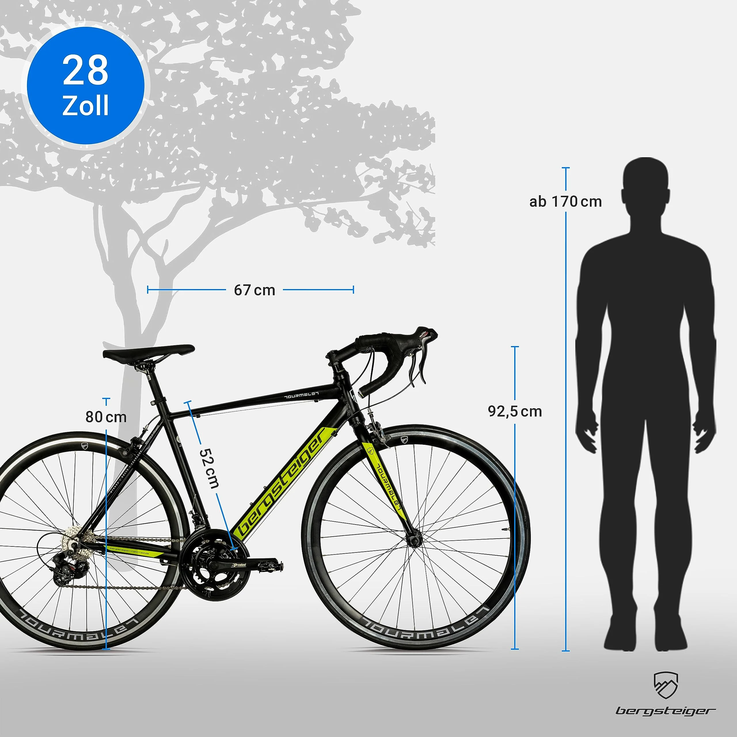 Bergsteiger Tourmalet 28 Zoll Rennrad, Aluminium Gravelbike mit Shimano 14 Gang-Schaltung, Gewicht nur 11 kg, Gravel Bike geeignet für Herren & Damen ab 170 cm - Image 2