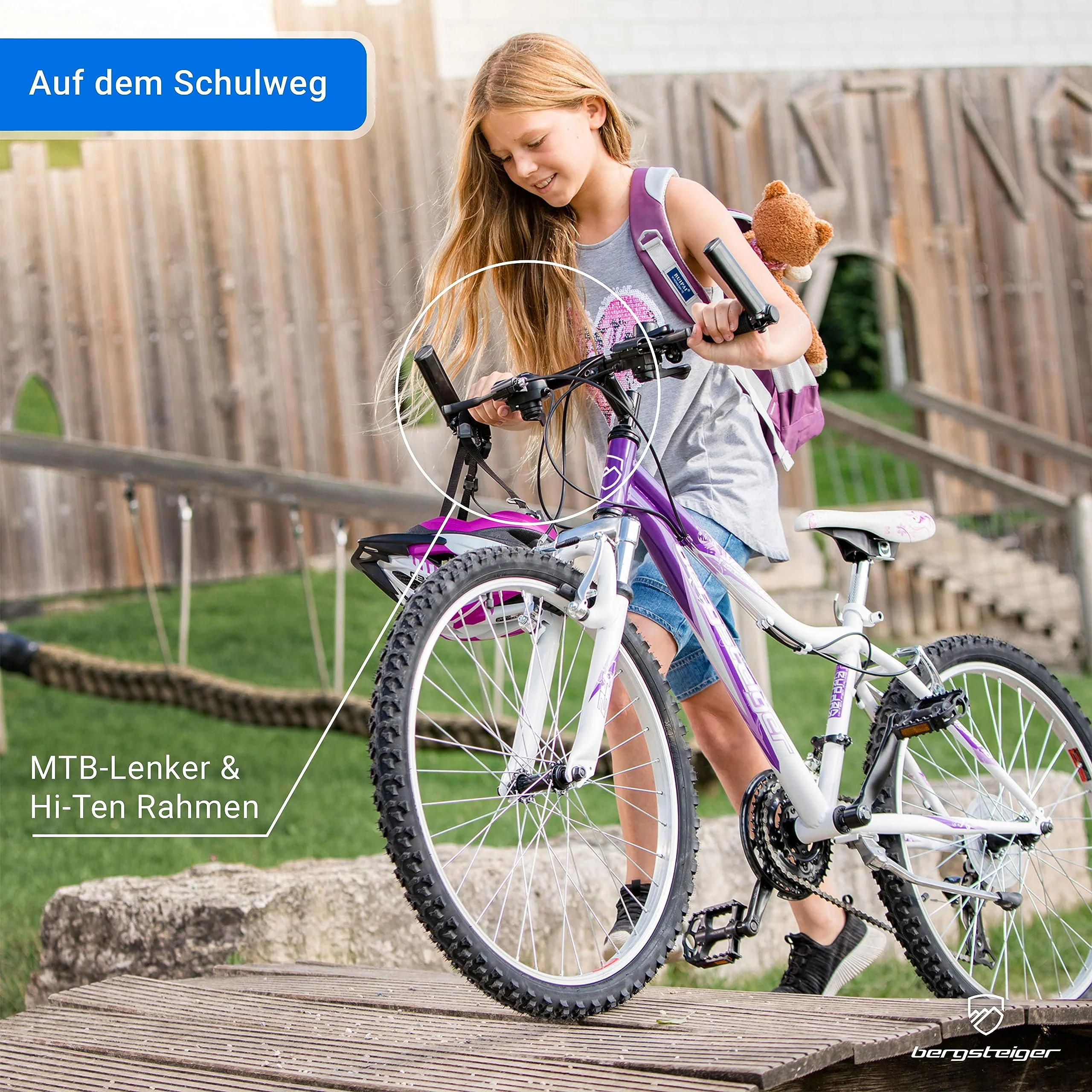 Bergsteiger Verona 24 Zoll Kinderfahrrad, geeignet für 8, 9, 10, 11 Jahre, 18 Gang-Schaltung, Mountainbike mit Gabel-Federung, Mädchen-Fahrrad - Image 5