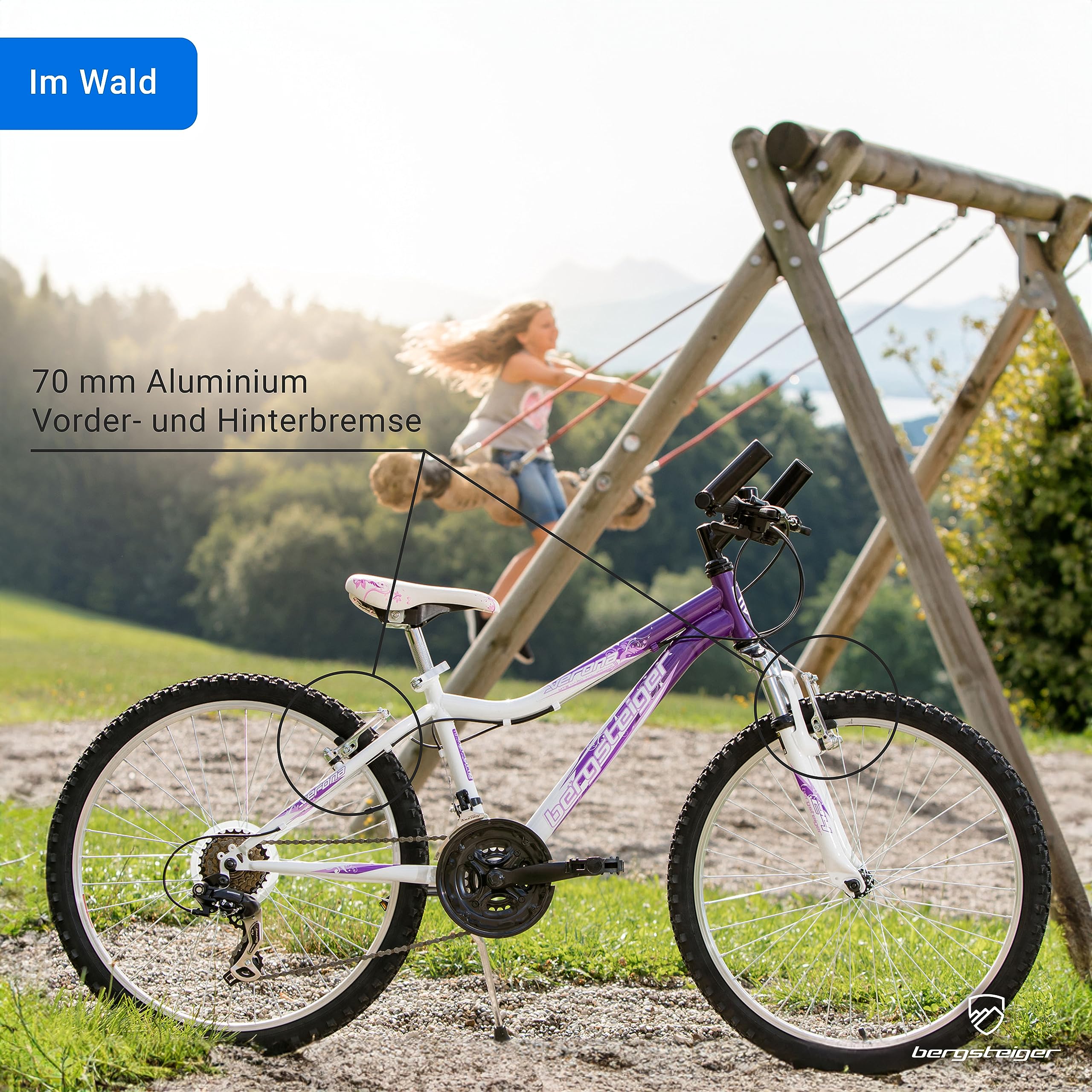 Bergsteiger Verona 24 Zoll Kinderfahrrad, geeignet für 8, 9, 10, 11 Jahre, 18 Gang-Schaltung, Mountainbike mit Gabel-Federung, Mädchen-Fahrrad - Image 6