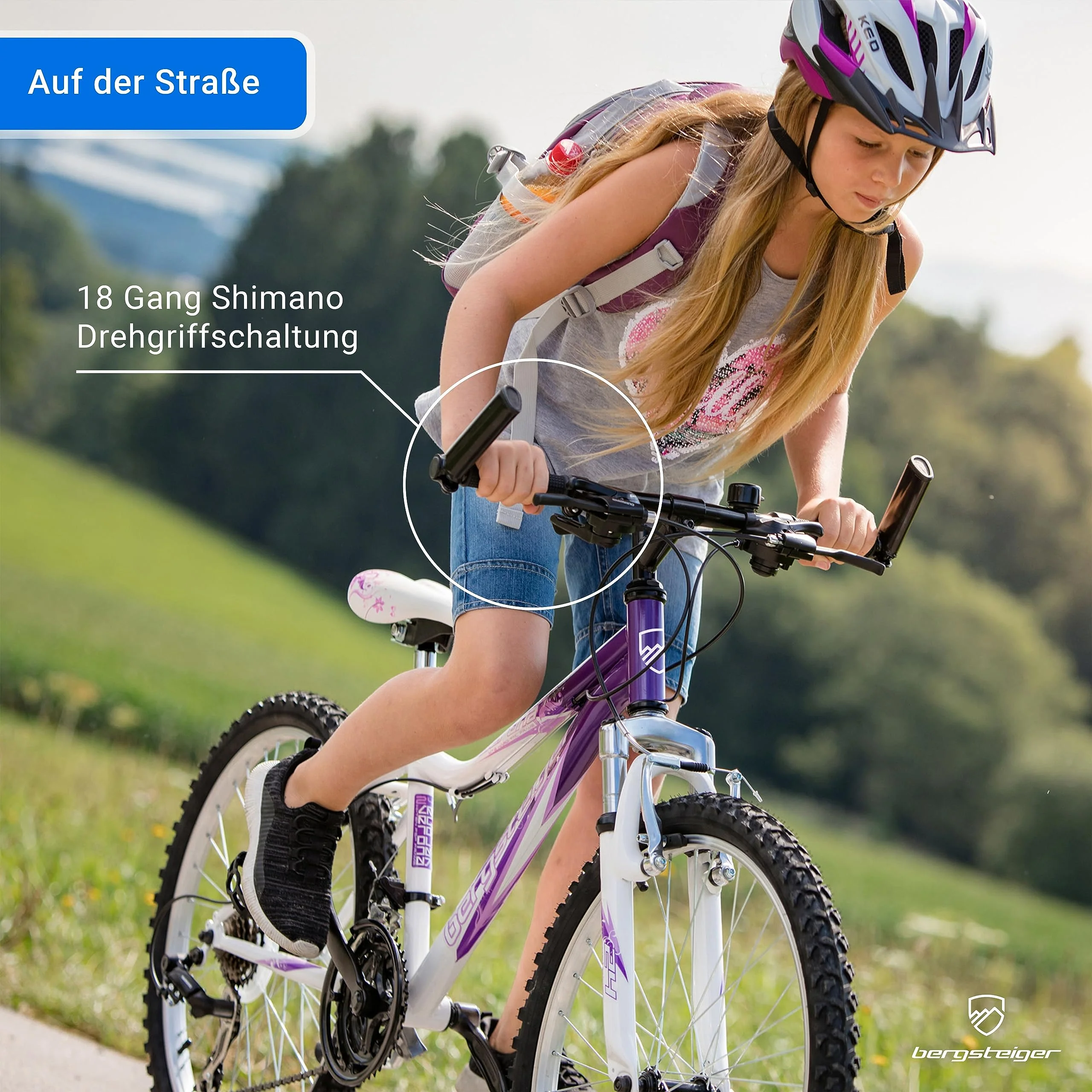 Bergsteiger Verona 24 Zoll Kinderfahrrad, geeignet für 8, 9, 10, 11 Jahre, 18 Gang-Schaltung, Mountainbike mit Gabel-Federung, Mädchen-Fahrrad - Image 7