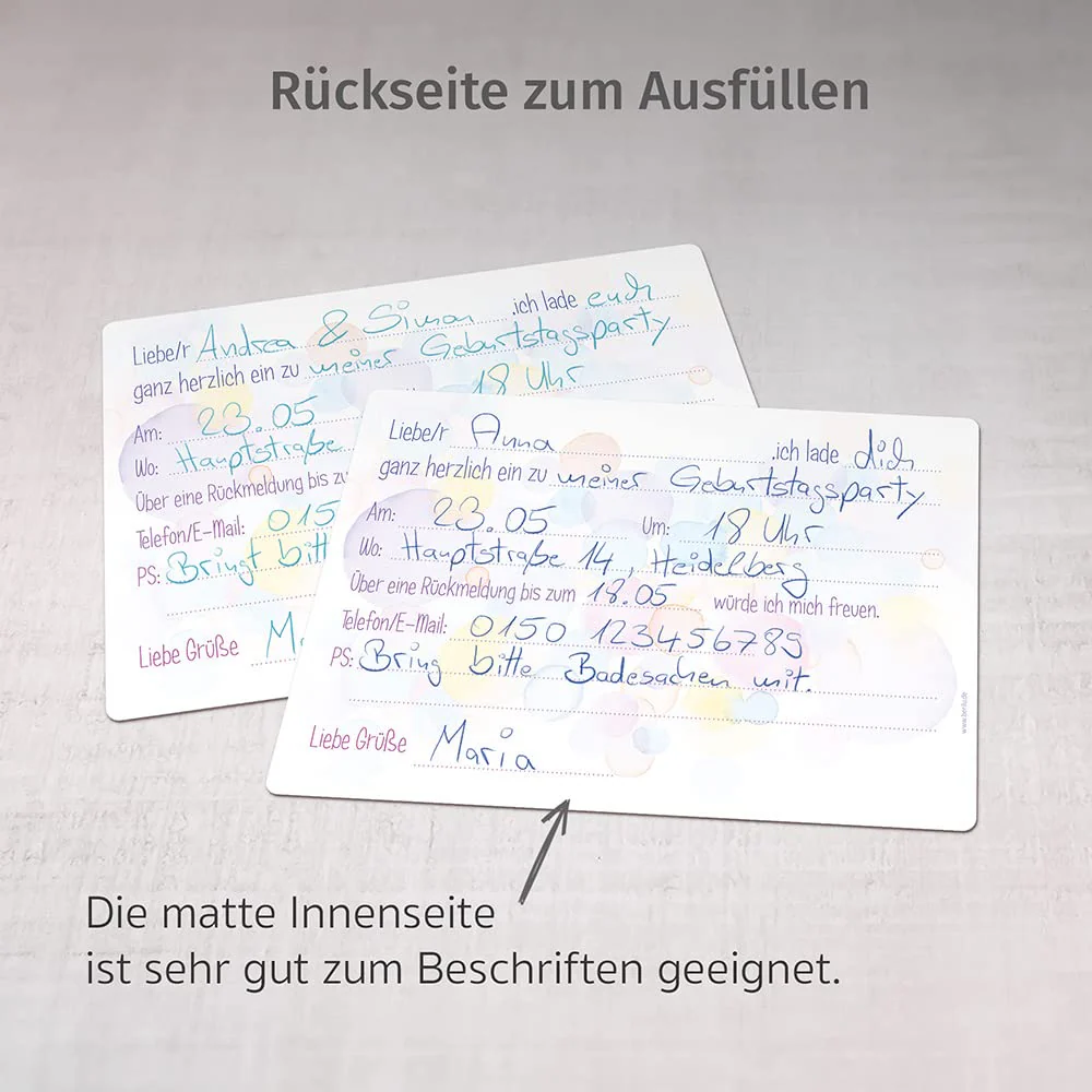 beriluDesign 12 Einladungskarten zum Kindergeburtstag - Geburtstagseinladung Aquarell - Image 3