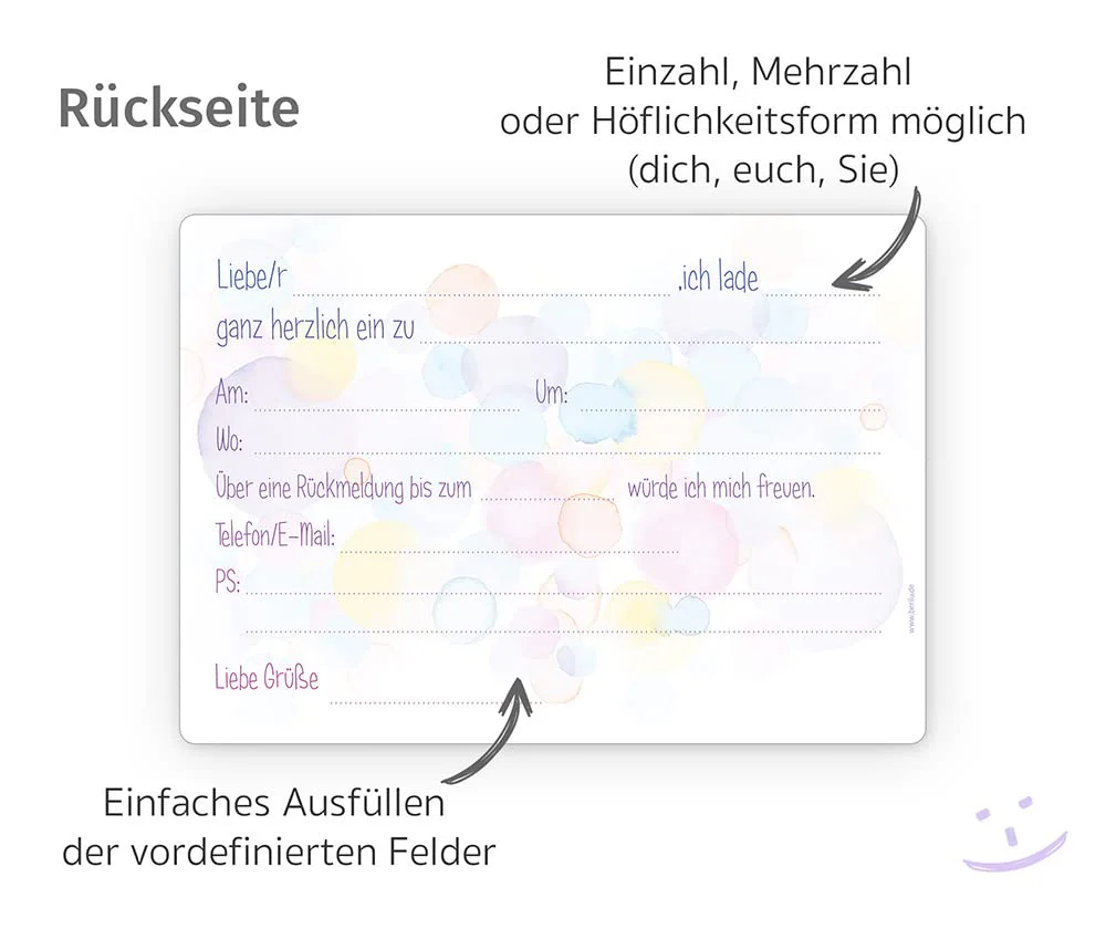beriluDesign 12 Einladungskarten zum Kindergeburtstag - Geburtstagseinladung Aquarell - Image 4