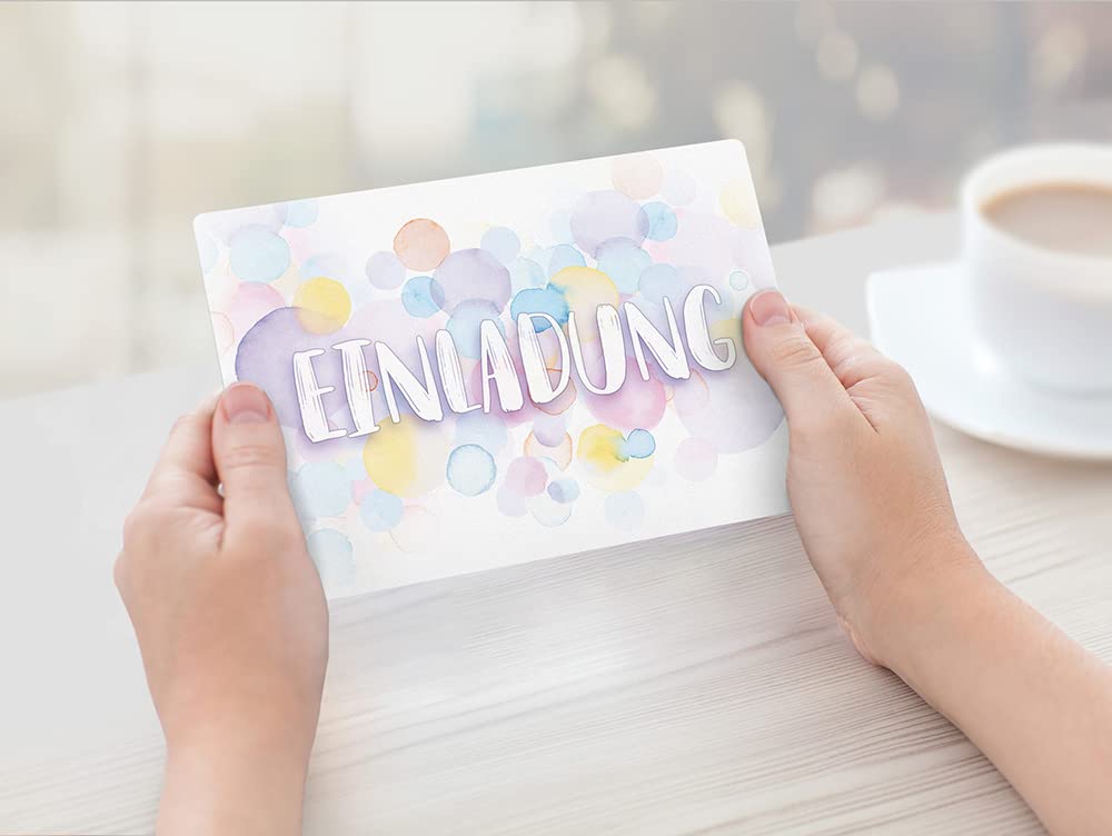 beriluDesign 12 Einladungskarten zum Kindergeburtstag - Geburtstagseinladung Aquarell - Image 6