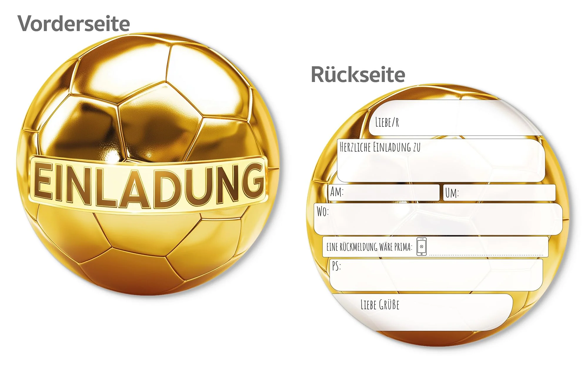 beriluDesign 12x Fußball Einladungskarten zum Kindergeburtstag | Kinder Geburtstag-Einladungen Karten Feier Party Jungen Mädchen - Image 6