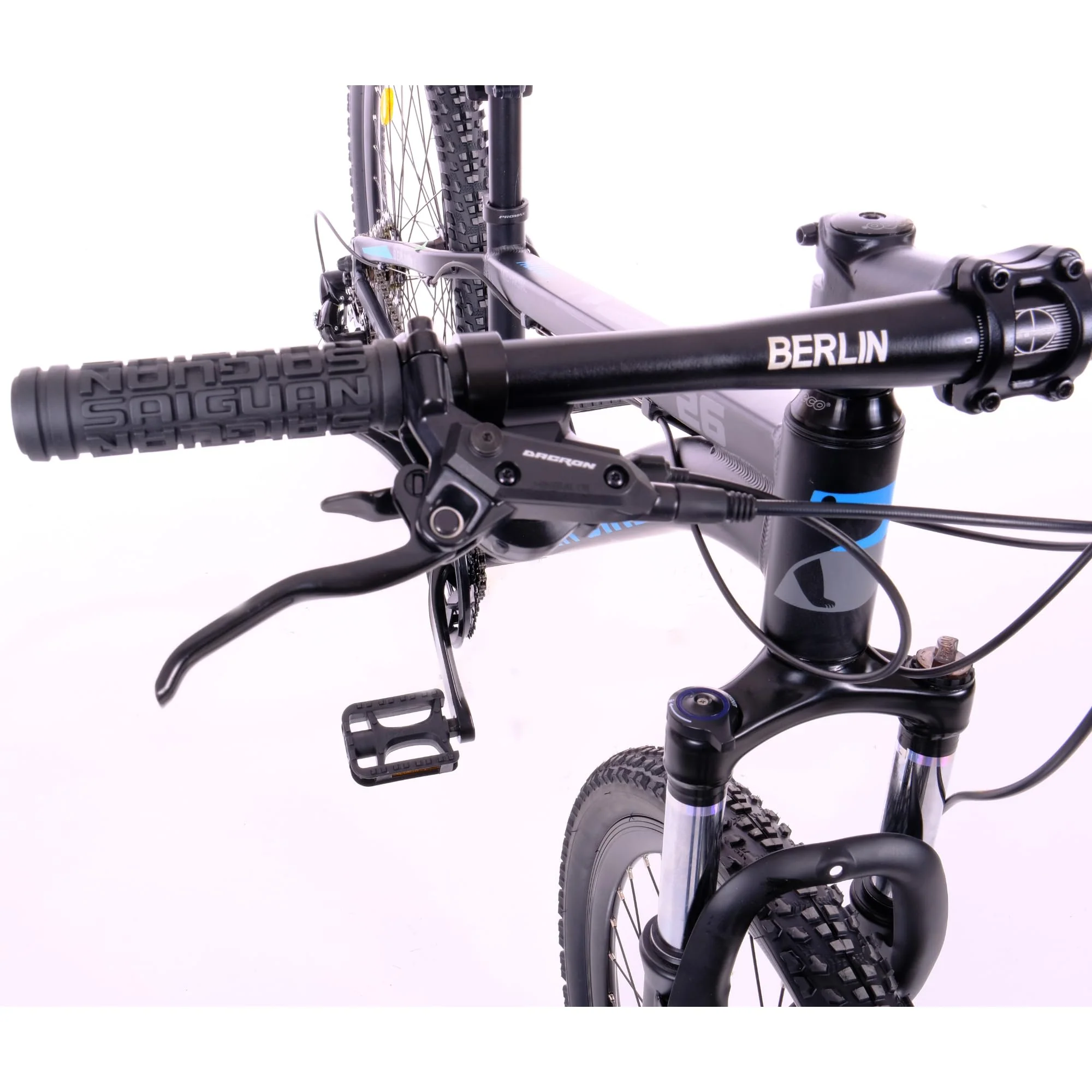 BERLIN BIKE Mountainbike MTB1 – mit komplettem Shimano Set - 21 Gang Shimano FD-TZ500/RD-TY300D, Dacron Hydraulische Scheibenbremsen (Schwarz-Silber, 27,5 Zoll und 51 cm Rahmenhöhe) - Image 5