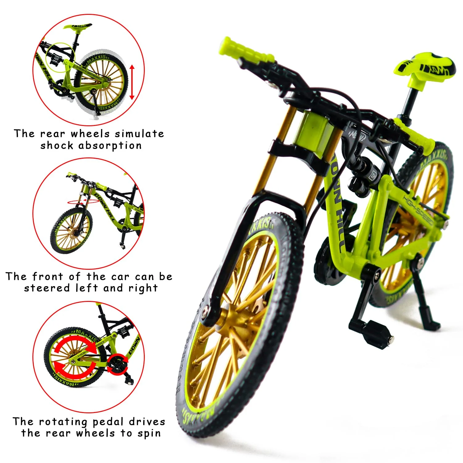 BGNXHYB Finger Fahrrad Modell, 1:8 Modell Mini Mountainbike, Miniatur Finger Bike, Mountainbike Modell Ornamente, für Jungen Mädchen,Geschenk für Kinder - Image 6