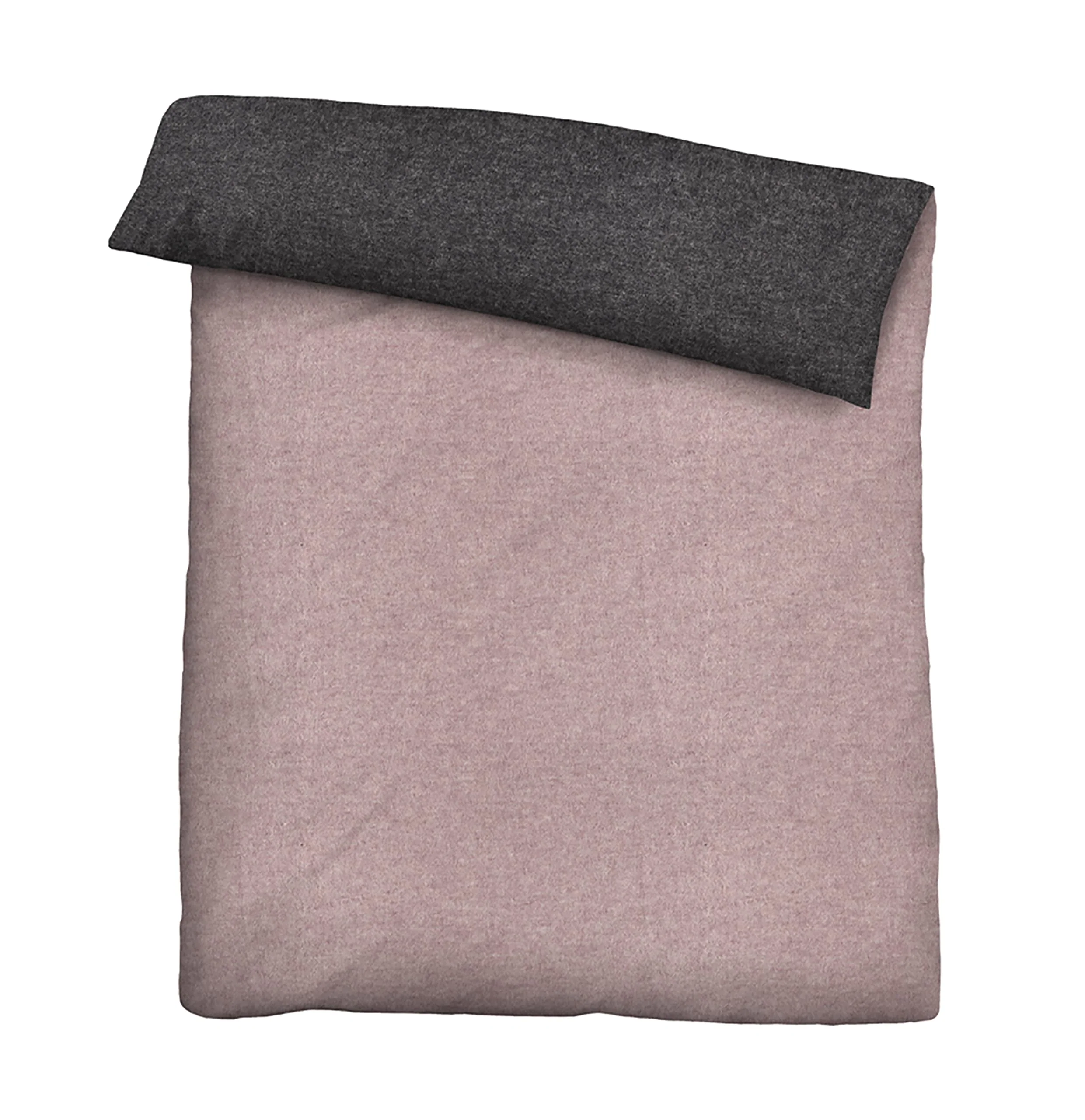 biberna 0840500 Wende-Bettwäsche Garnitur mit Kopfkissenbezug Melange-Flanell 1x 155x200 cm + 1x 80x80 cm, brombeer - Image 6